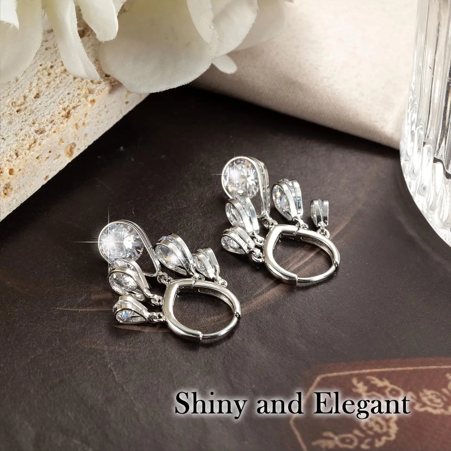 14K Gold Plated Earrings for Women Dainty Beaded Statement Earrings Sterling Silver Cute Dangle Earrings