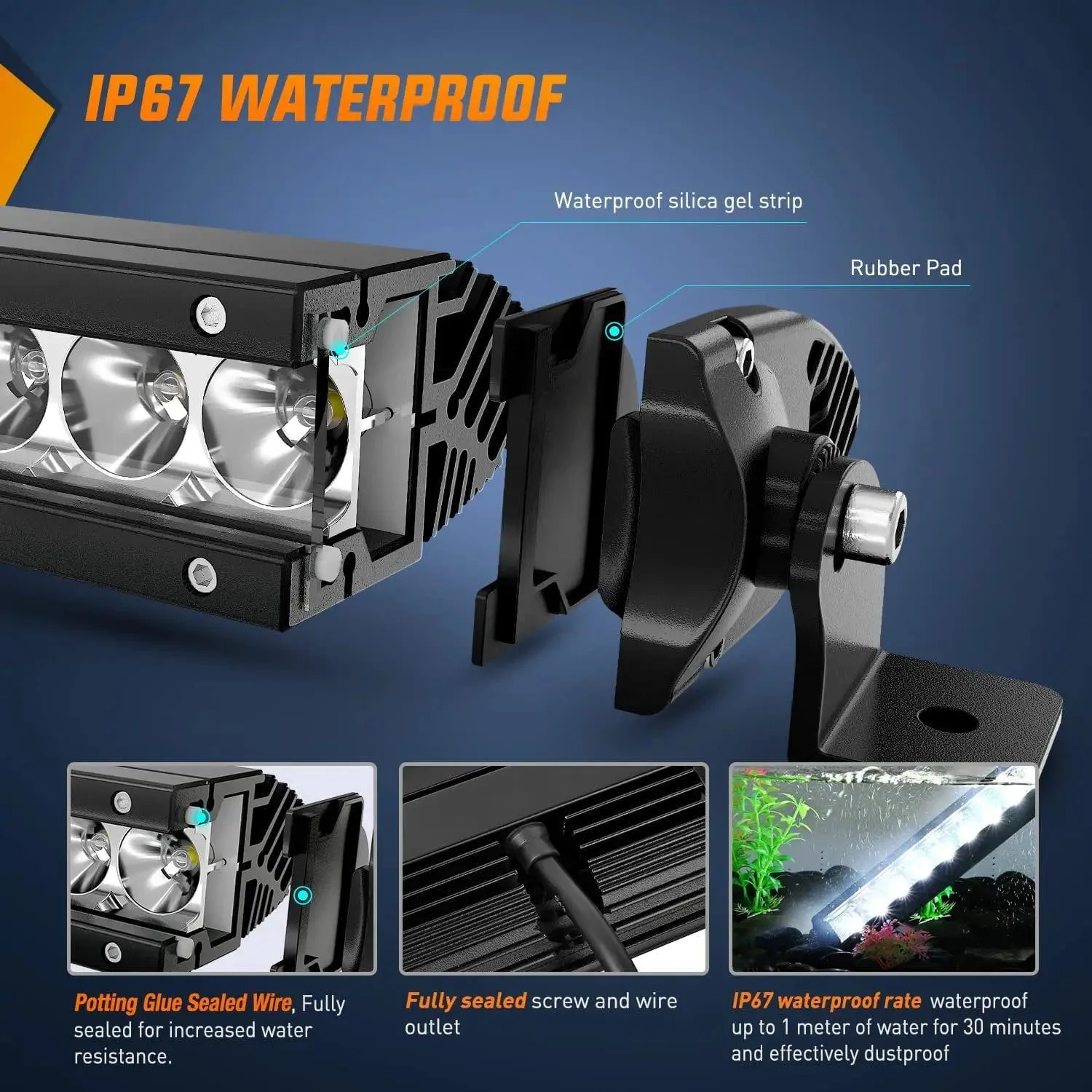 17 Inch 80W 8000LM Slim Spot Flood LED Light Bar