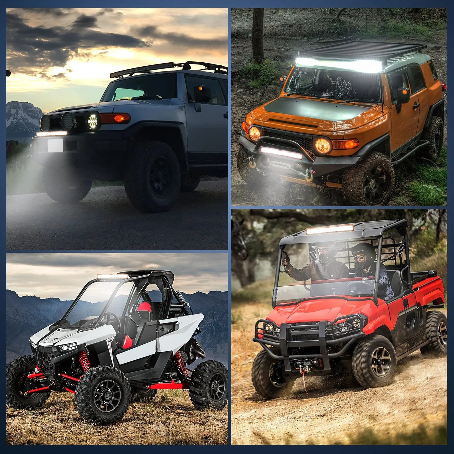 20 Inch 420W Spot Flood Combo Orange Case Led Light Bar