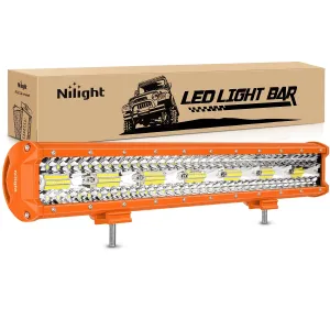 20 Inch 420W Spot Flood Combo Orange Case Led Light Bar