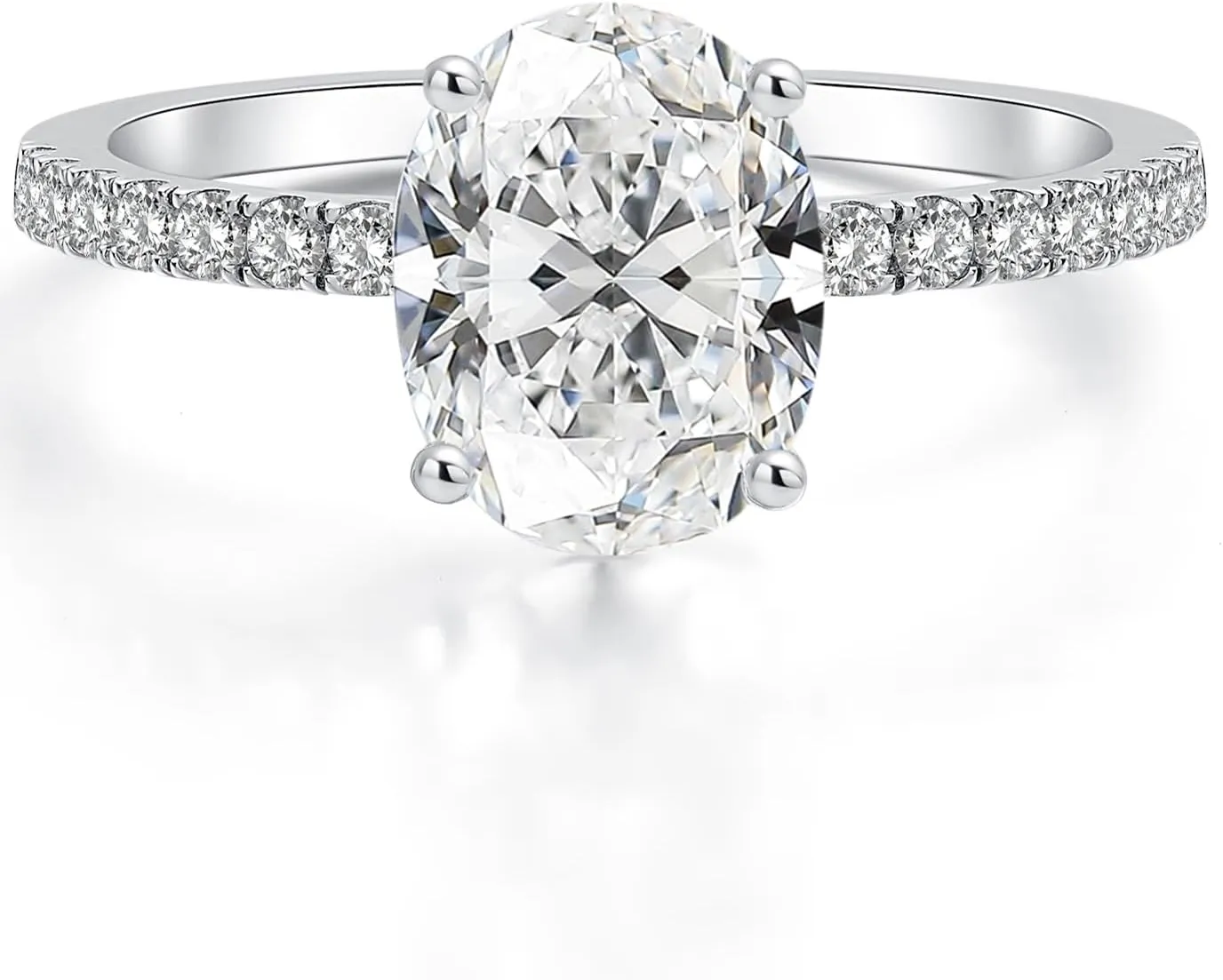 2CT Pear Shaped Engagement Rings for Women Teardrop Sterling Silver Rings with 18K White Gold Plated Cubic Zirconia Wedding Rings for Women Promise Rings for Her