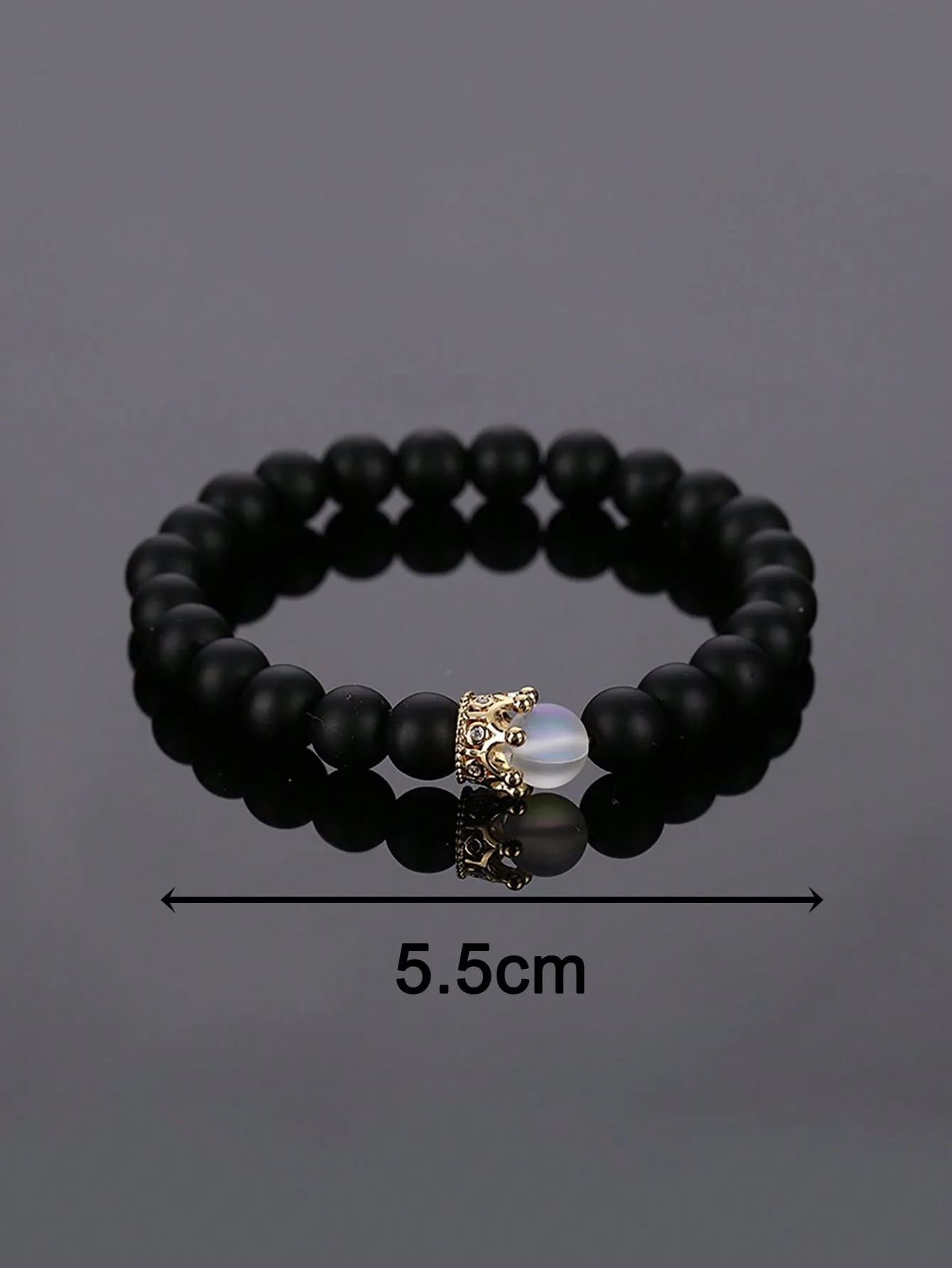 2pcs/set Matching Bracelets Crown Decor Beaded Bracelet For Couple