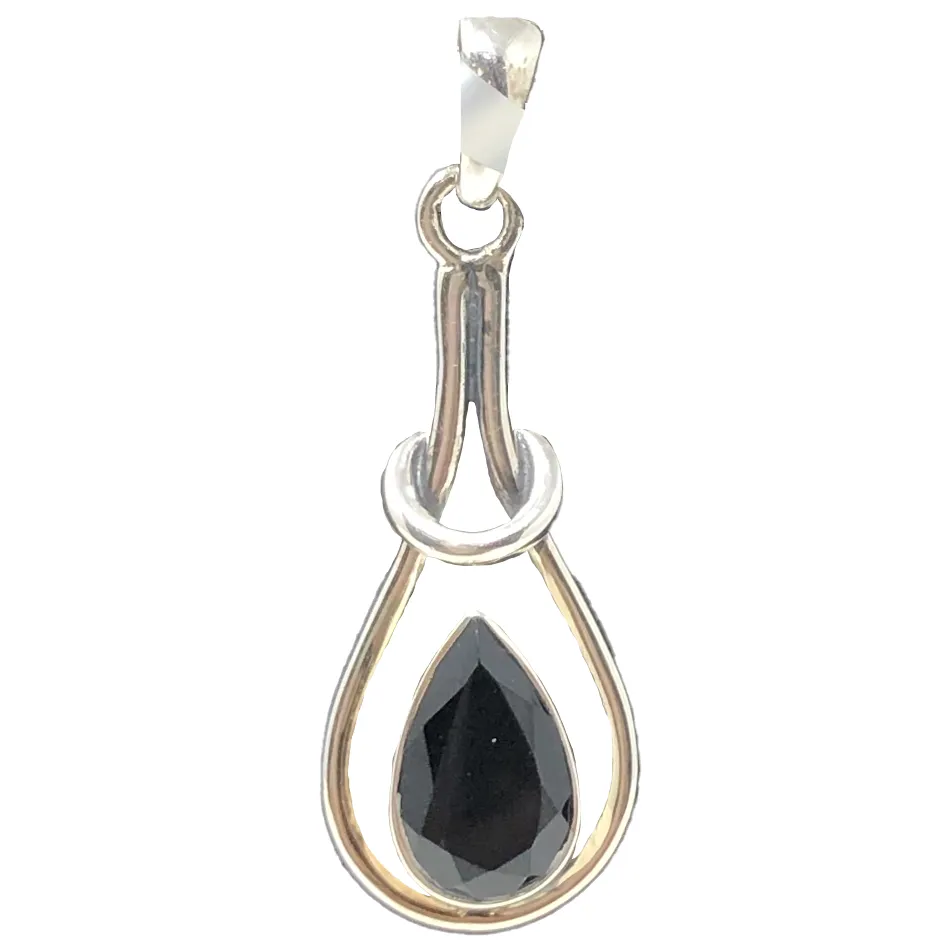 925 Silver Onyx Teardrop Sterling Pendant