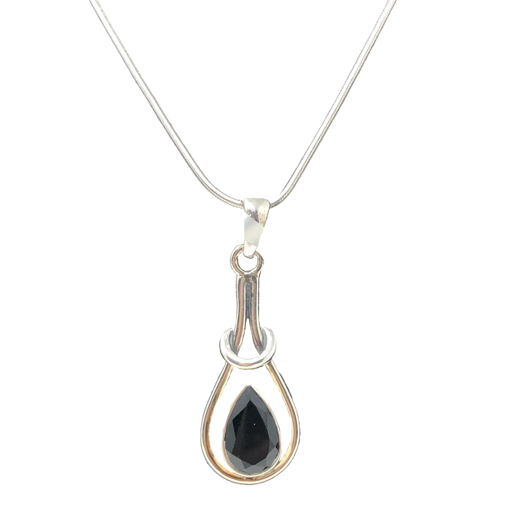 925 Silver Onyx Teardrop Sterling Pendant
