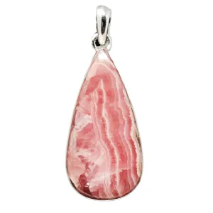 925 Sterling Silver Teardrop Rhodochrosite Pendant