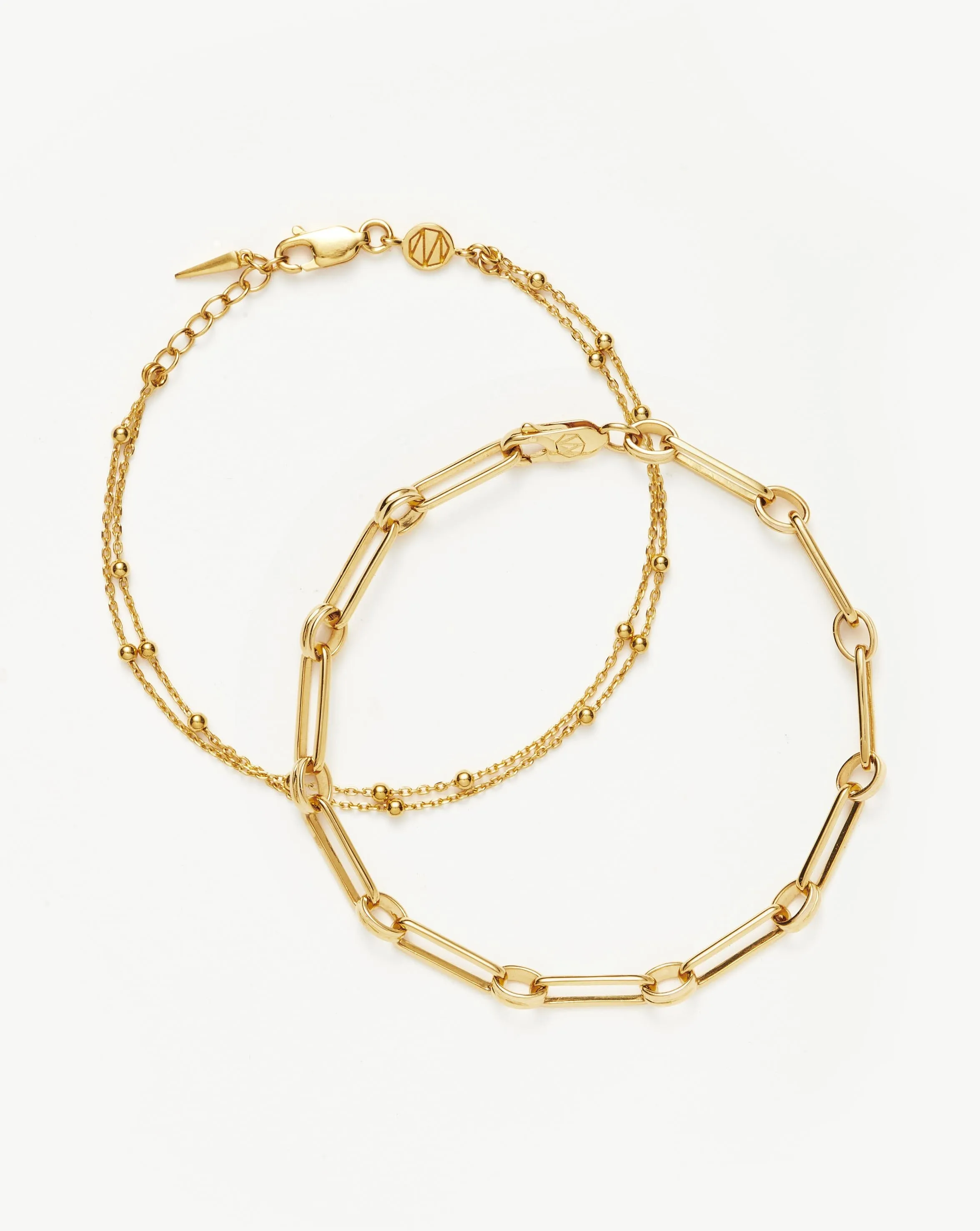 Aegis Double Chain Bracelet Set | 18ct Gold Plated Vermeil
