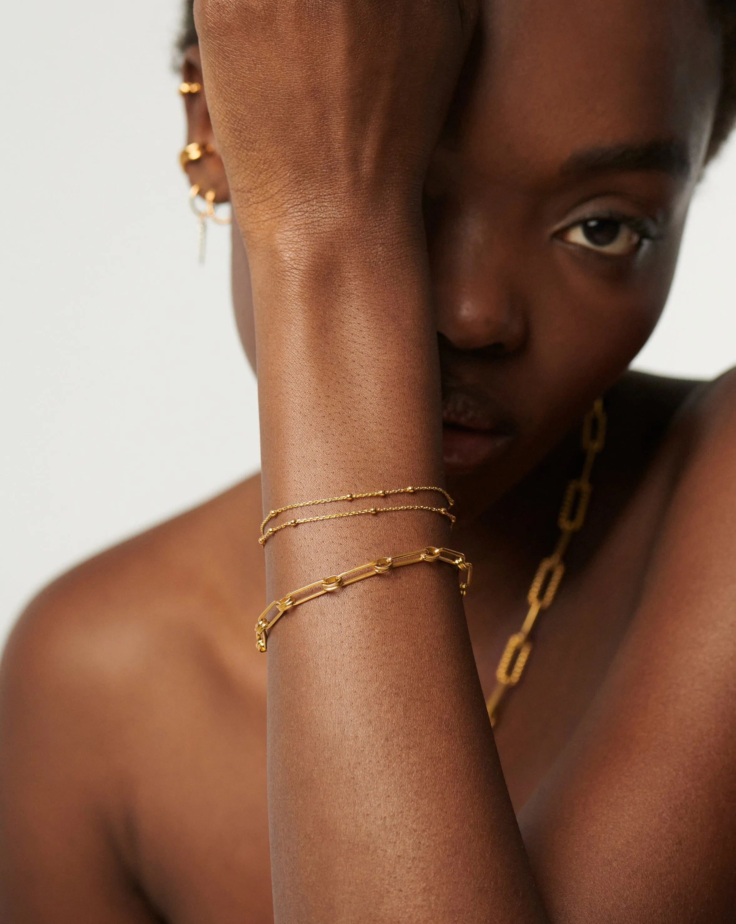 Aegis Double Chain Bracelet Set | 18ct Gold Plated Vermeil