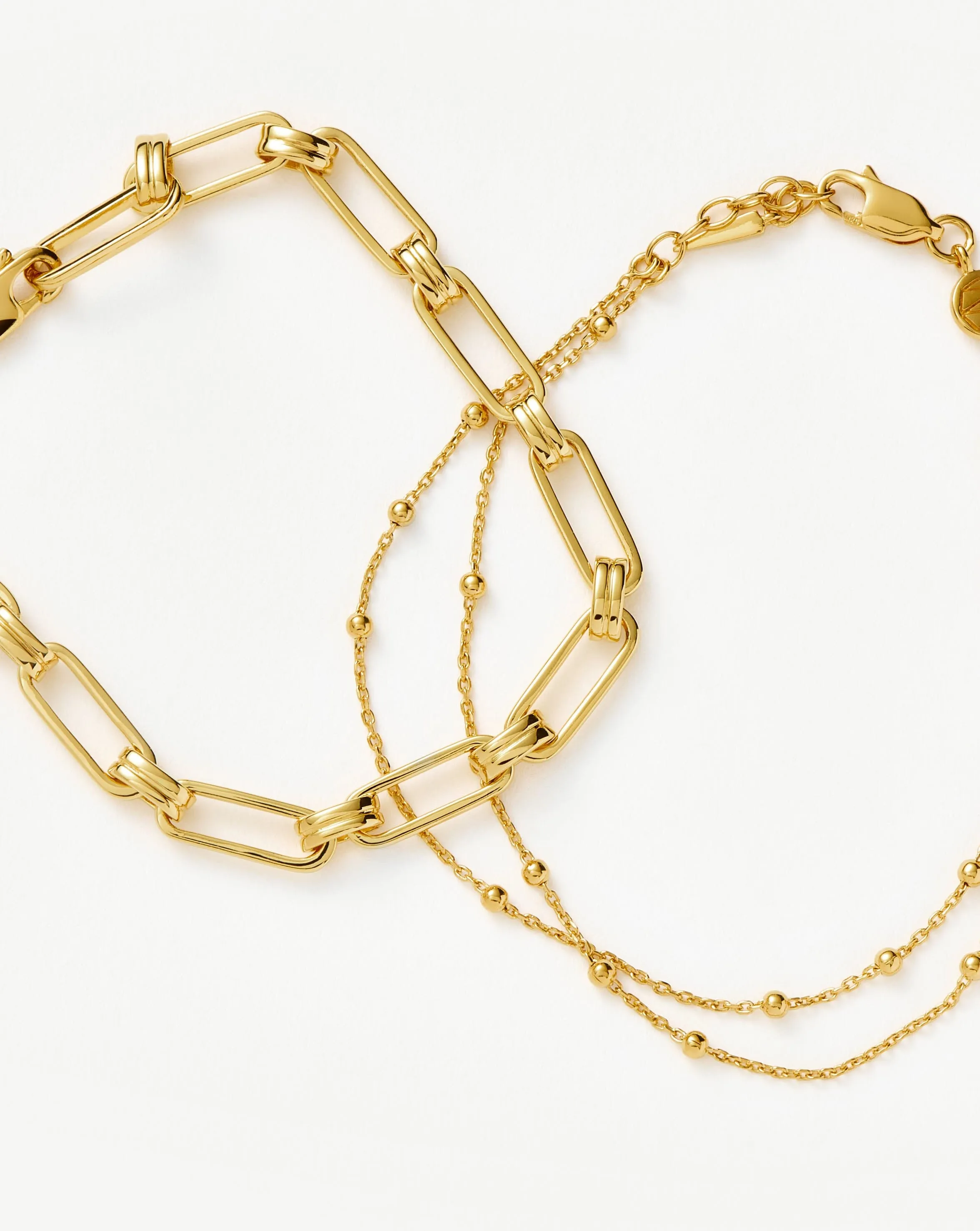 Aegis Double Chain Bracelet Set | 18ct Gold Plated Vermeil