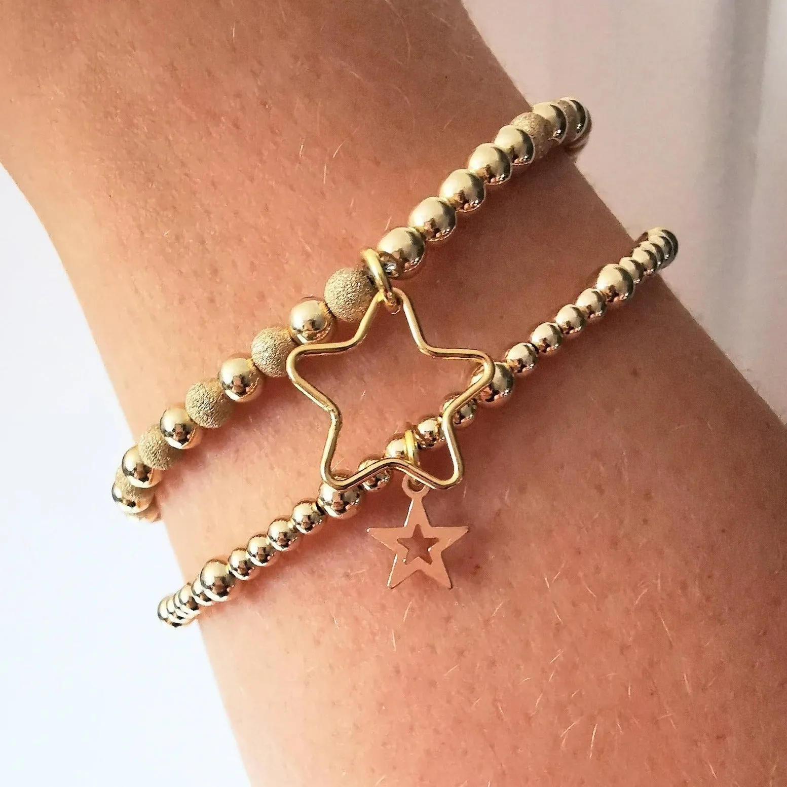 All That Glitters - Gold Bead Star Bracelet Collection