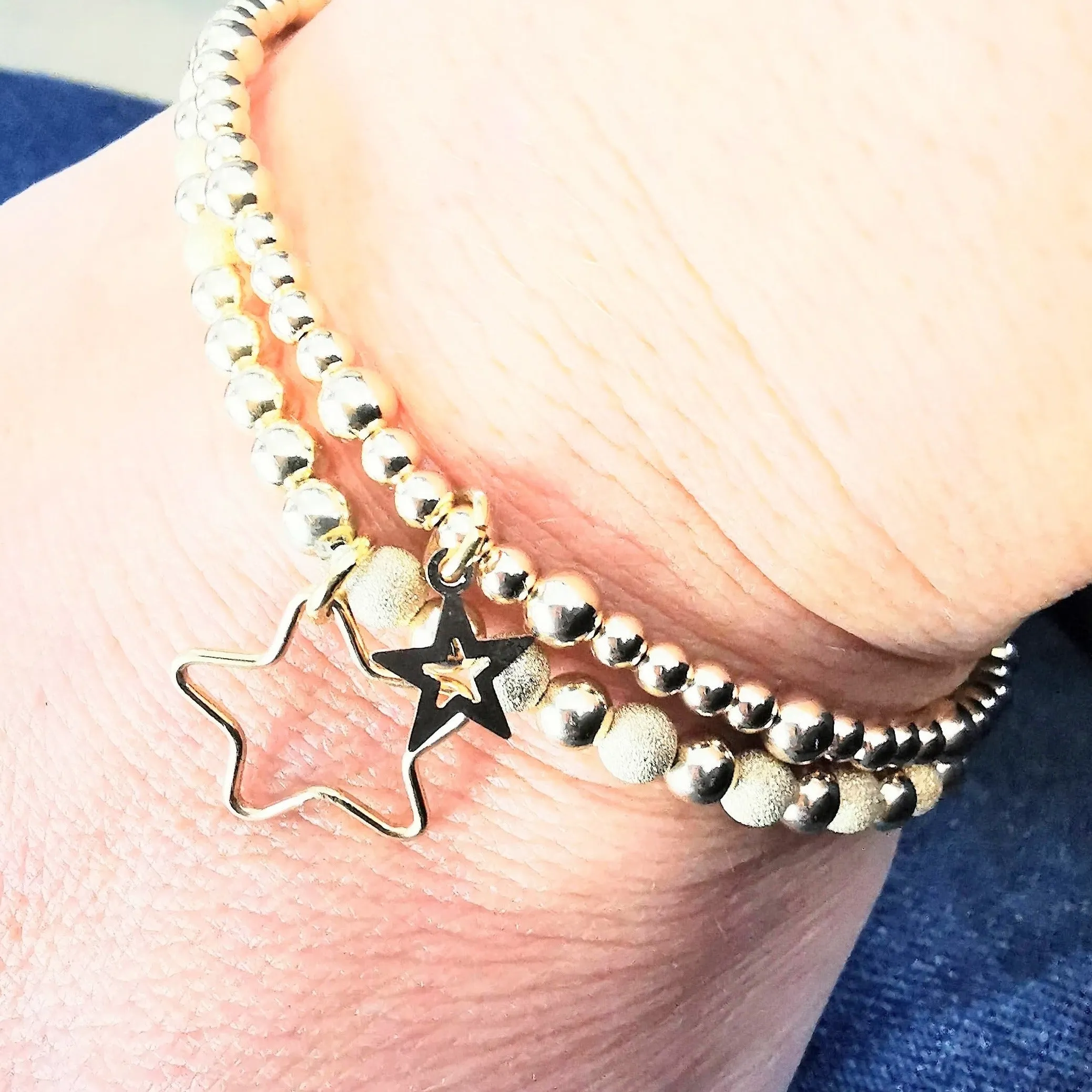 All That Glitters - Gold Bead Star Bracelet Collection