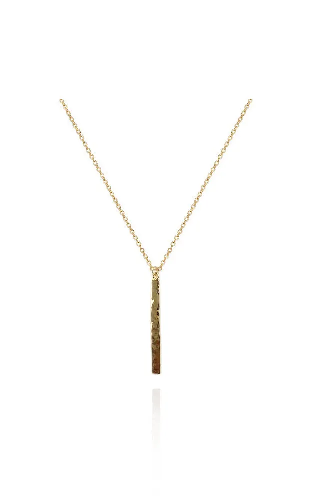 BJNA025GD Gold Bar "The Walk" Pendant Necklace