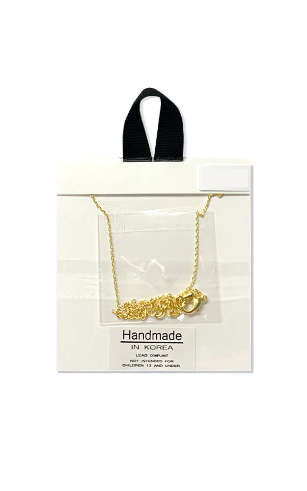BJNA025GD Gold Bar "The Walk" Pendant Necklace