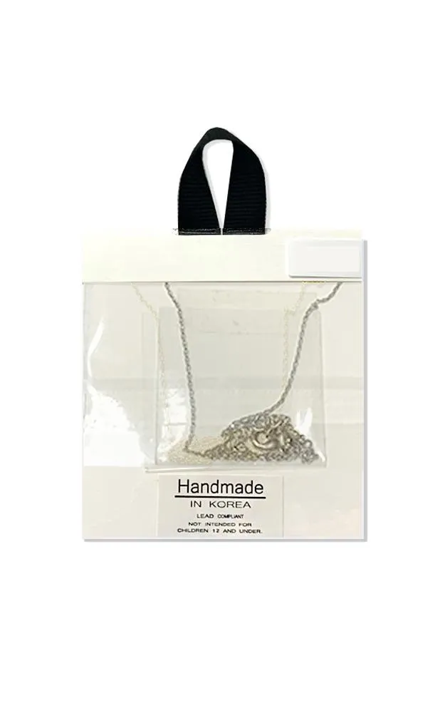 BJNA025RH Rhodium Bar "The Walk" Pendant Necklace