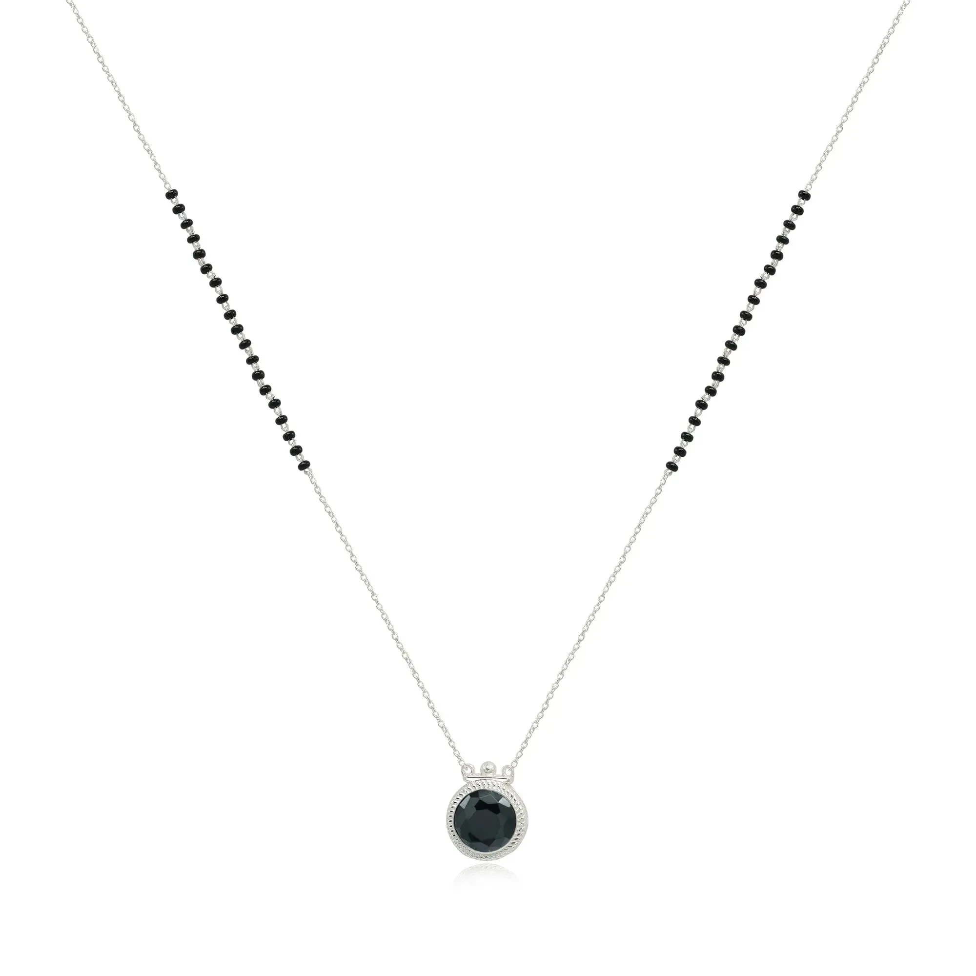 Black Onyx Silver 92.5 Mangalsutra Necklace