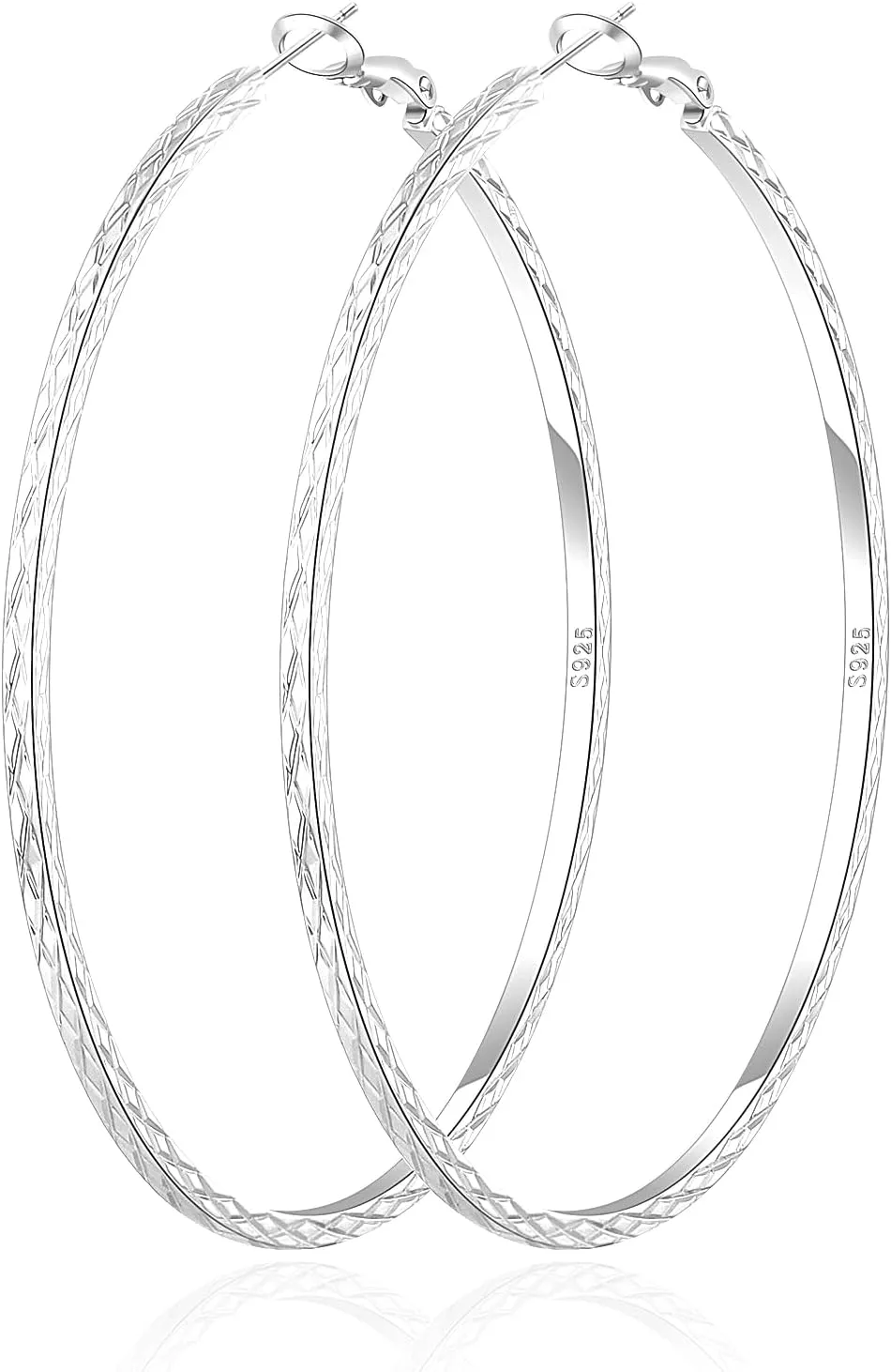 BMMYE Gold Hoop Earrings for Women Lightweight 14K Gold Plated Earrings Hypoallergenic Earrings Big Hoop Earrings for Women 40/50/60/70MM