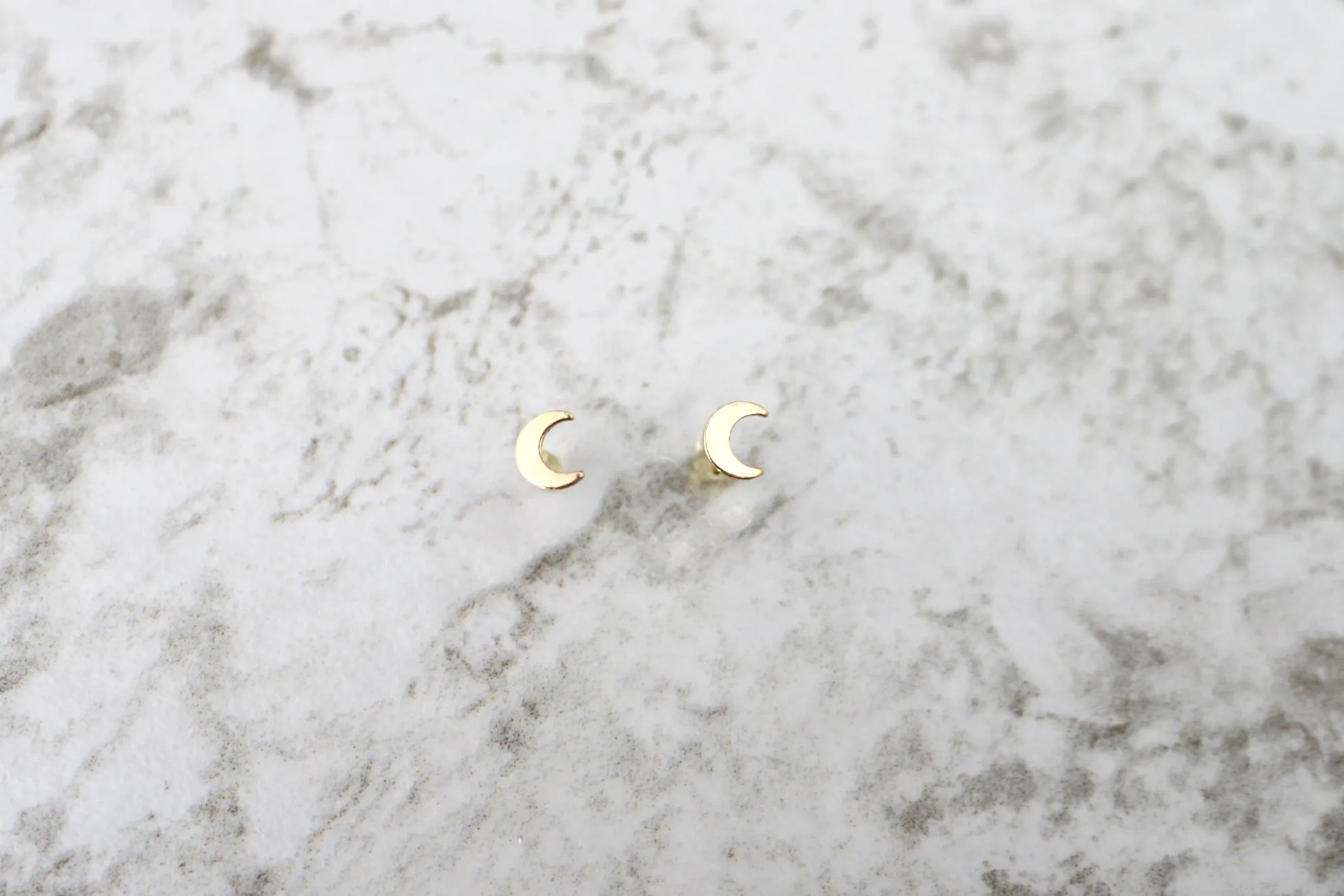 Celestial Pair // Moon Stud, Gold Filled, Gifts for Her, Bohemian Jewelry // BH-E013