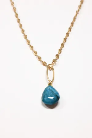 Chrysocalla Necklace Matte Gold