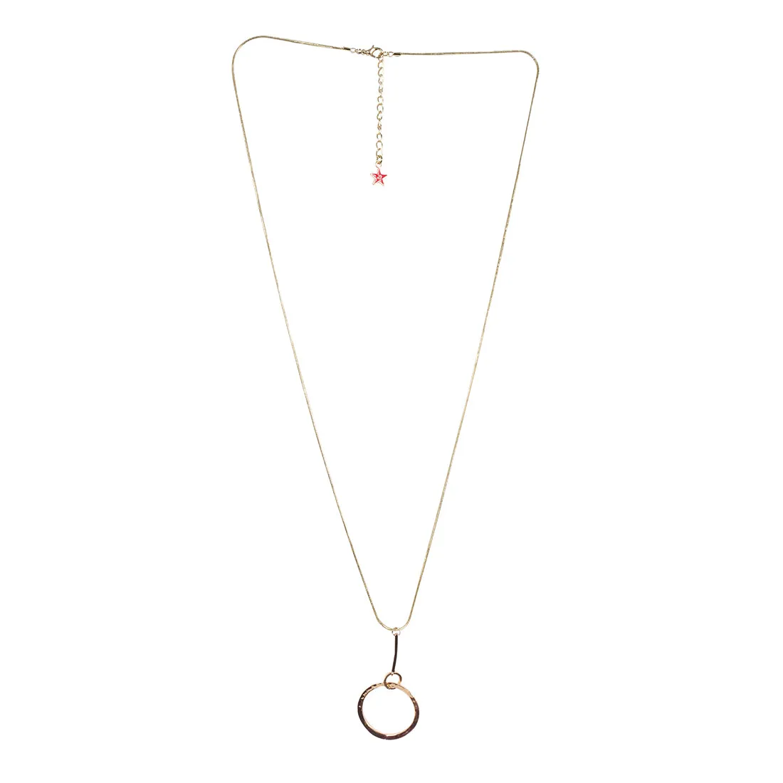 Contemporary Gold-Toned Circular Drop Pendant Necklace