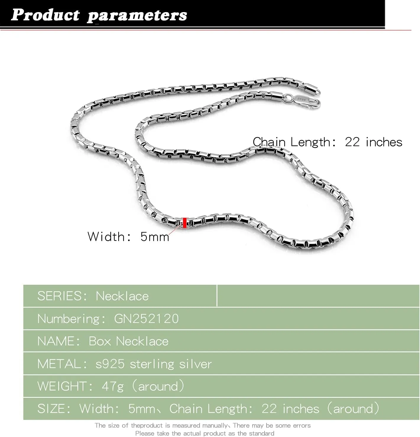 Fashion Men 925 Sterling Silver Necklace Italy 5MM Square Rolo Link Round Box Chain Chokers 18 "20" 22 "24" 26" Fine Jewelry Gift