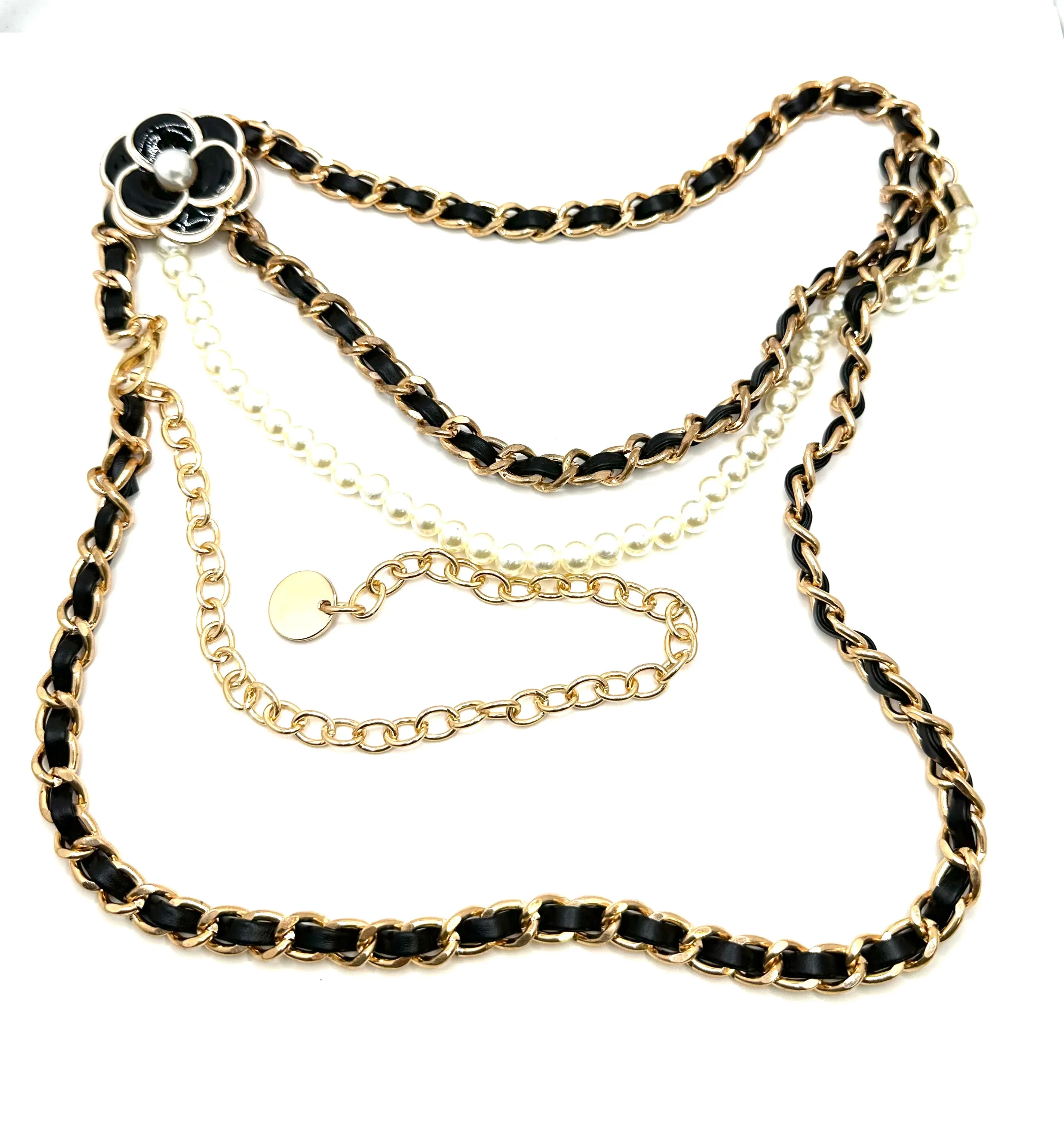 Flower and Pearl Chain Belt
