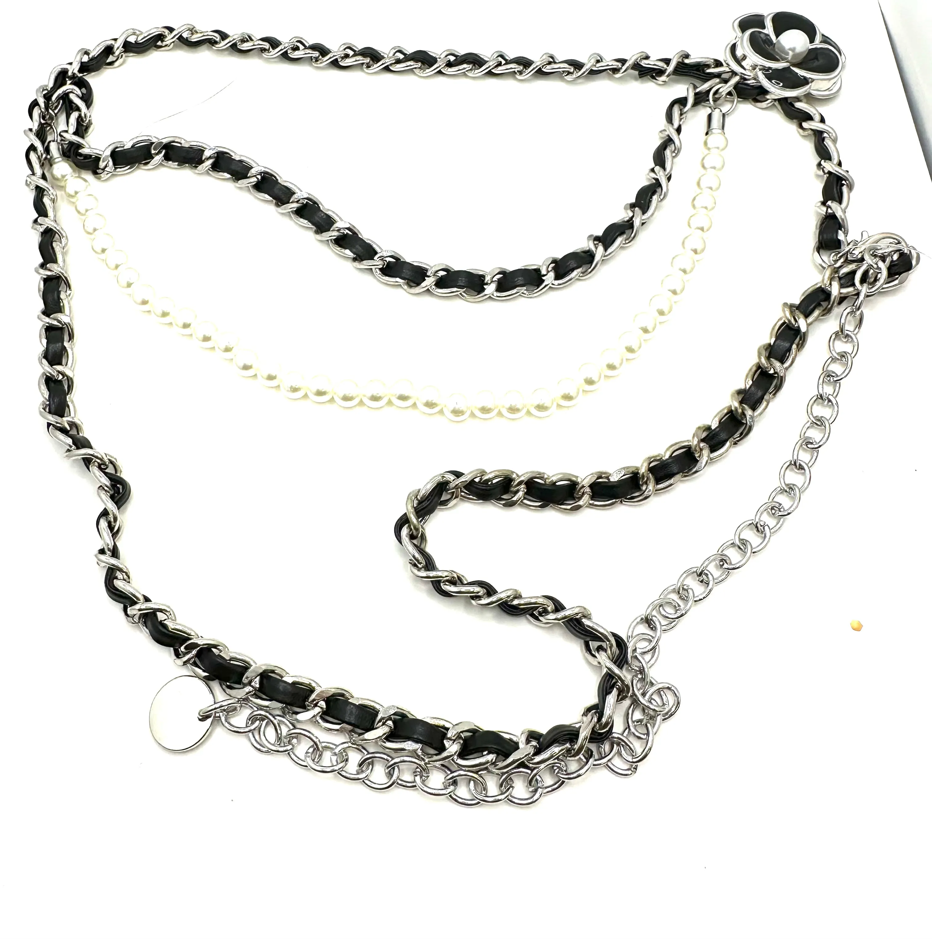 Flower and Pearl Chain Belt