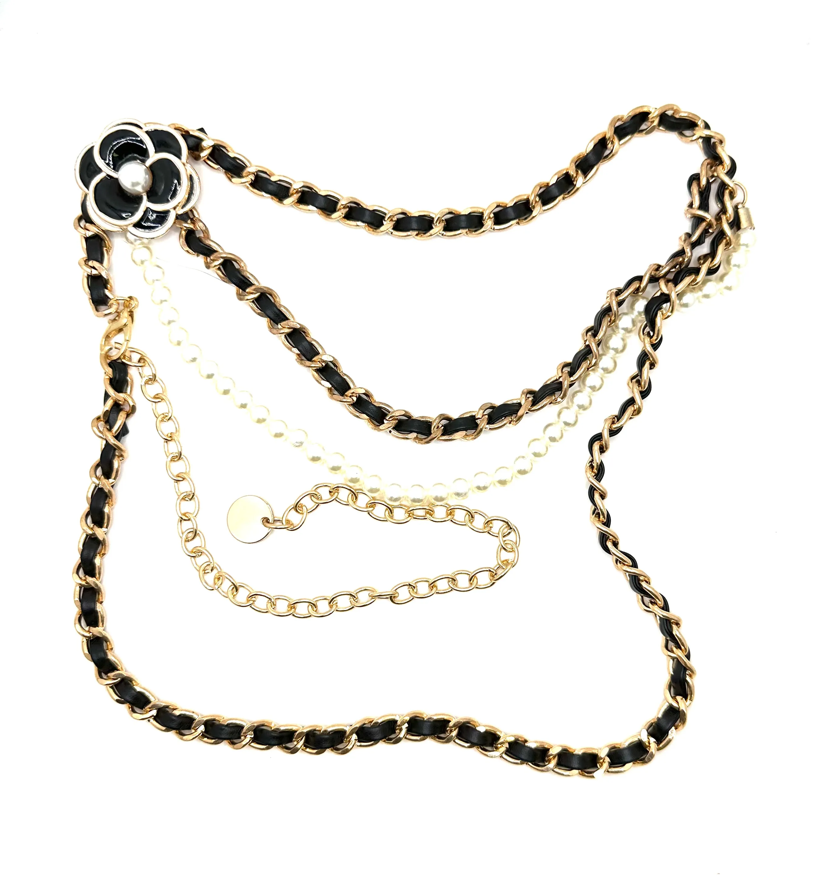Flower and Pearl Chain Belt