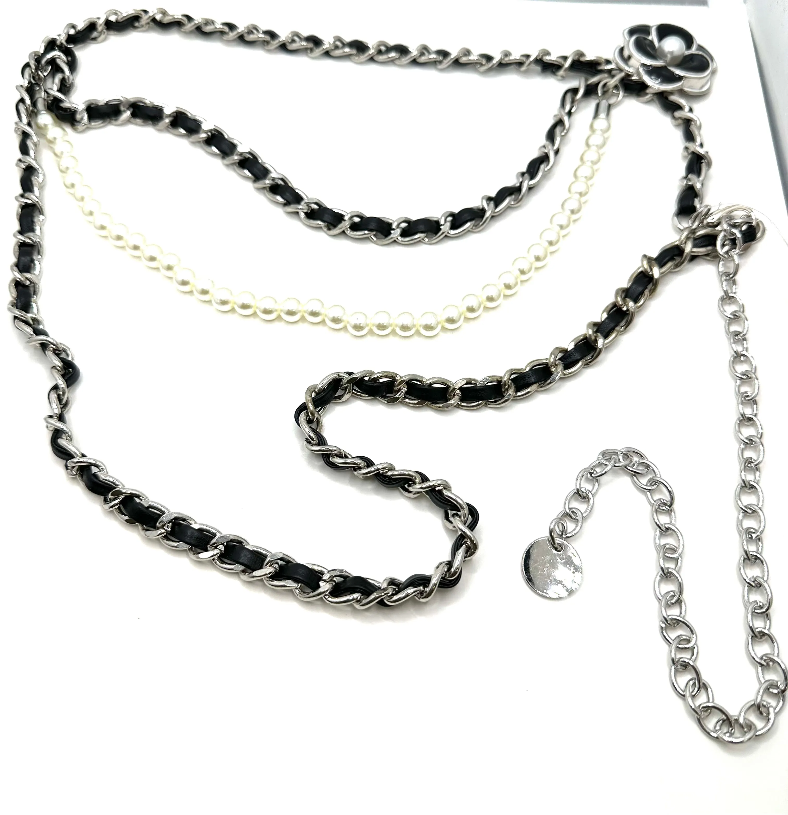 Flower and Pearl Chain Belt