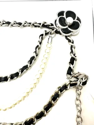 Flower and Pearl Chain Belt