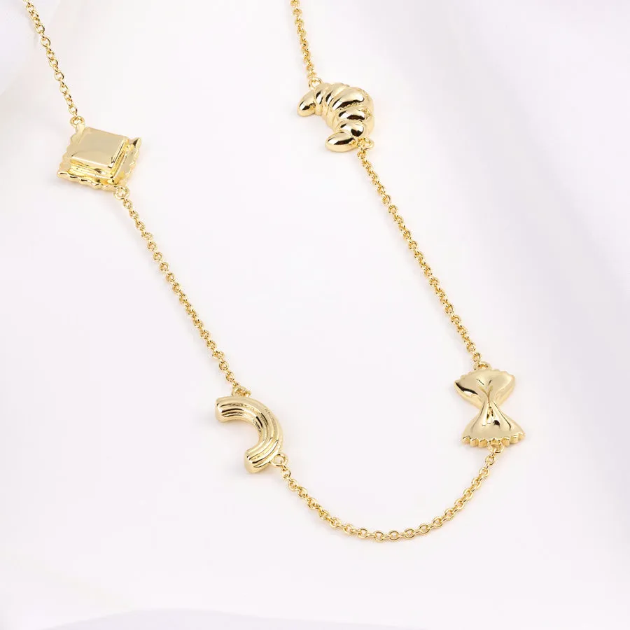 Food Party Charms Gold Necklace