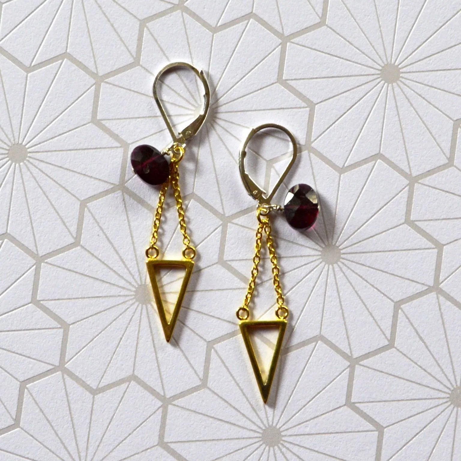 Golden Eternity Garnet Earrings