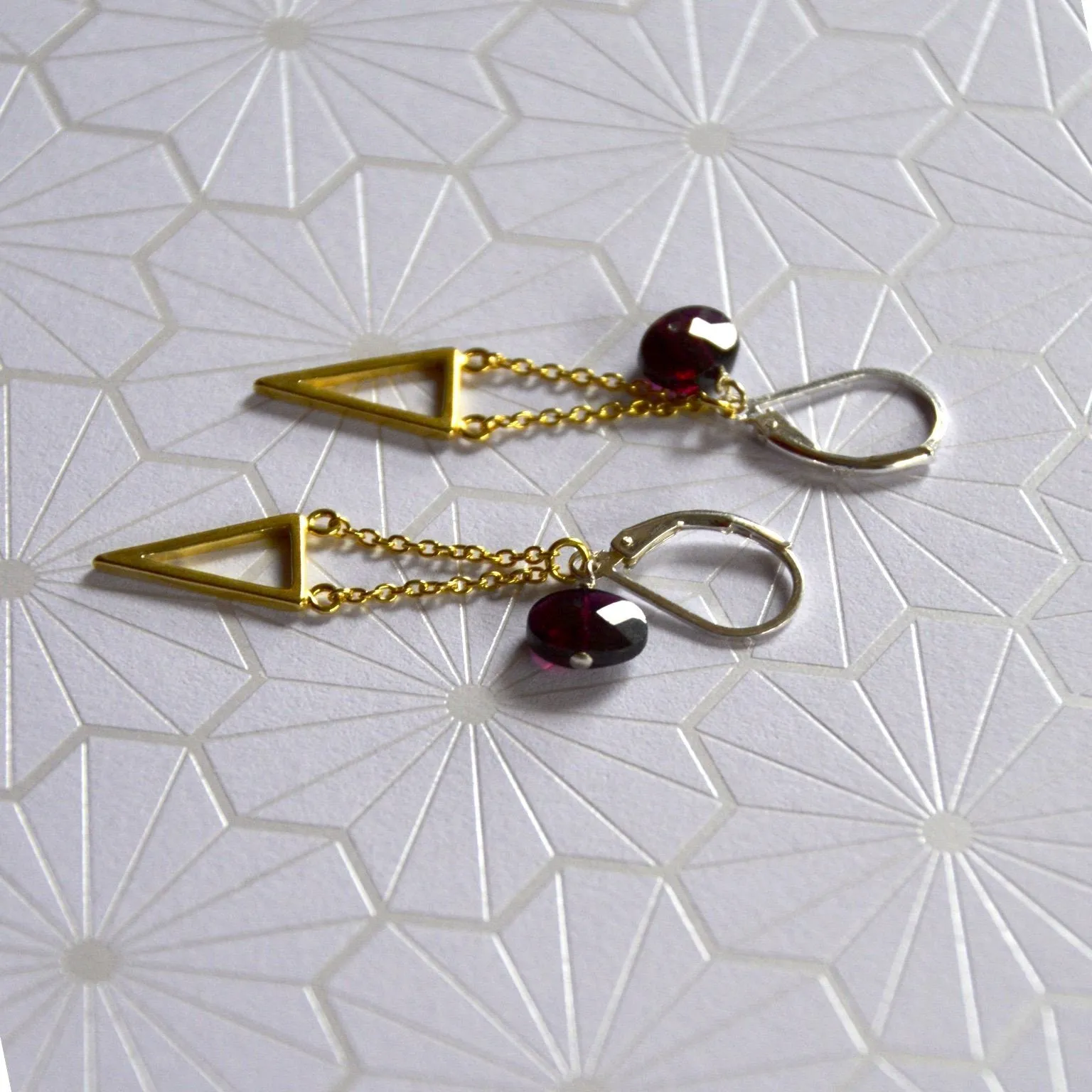 Golden Eternity Garnet Earrings