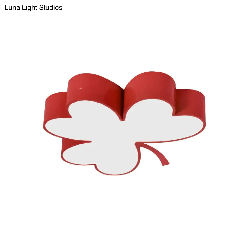 Lucky Clover LED Flush Mount Light - Modern Acrylic Ceiling Lamp for Kindergarten