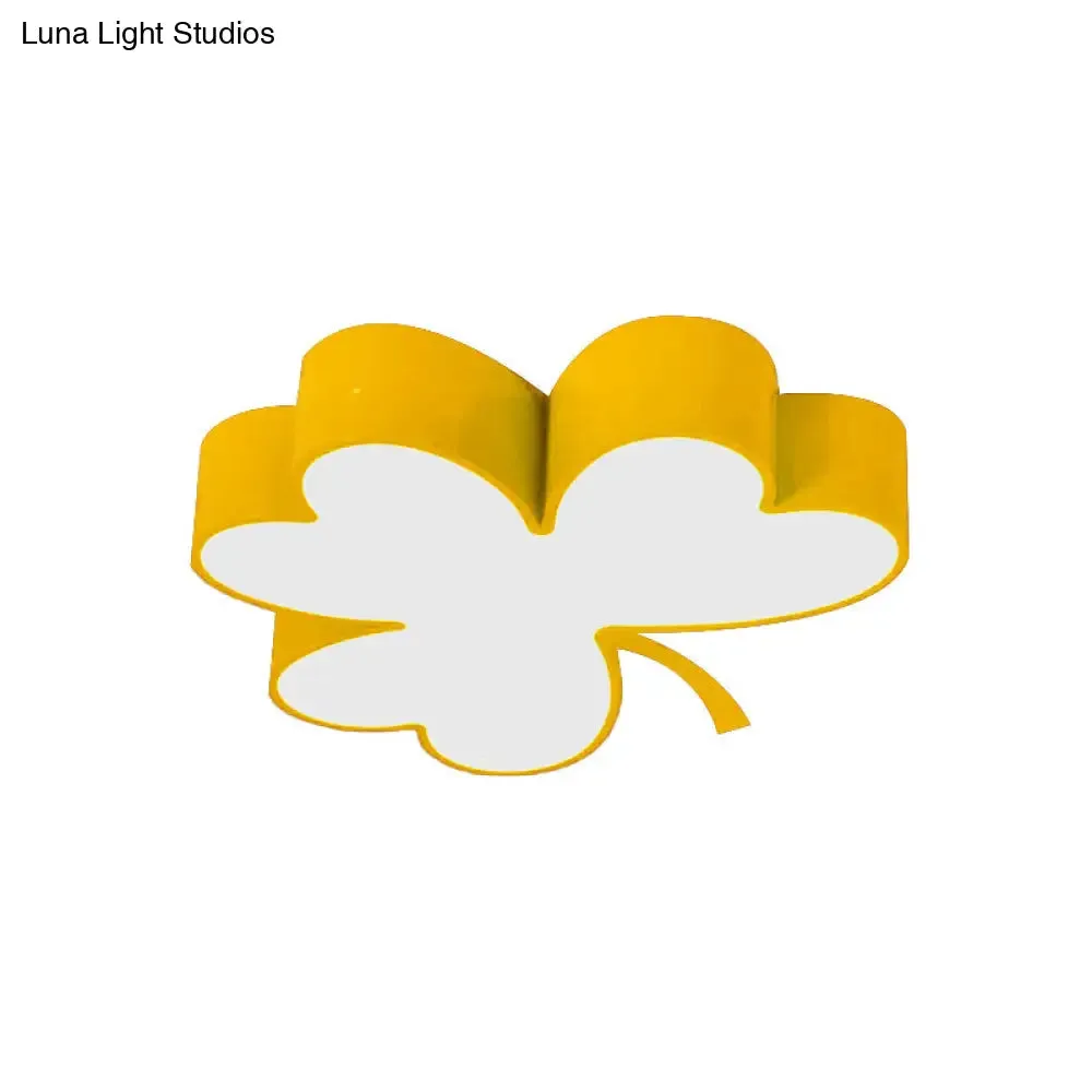 Lucky Clover LED Flush Mount Light - Modern Acrylic Ceiling Lamp for Kindergarten