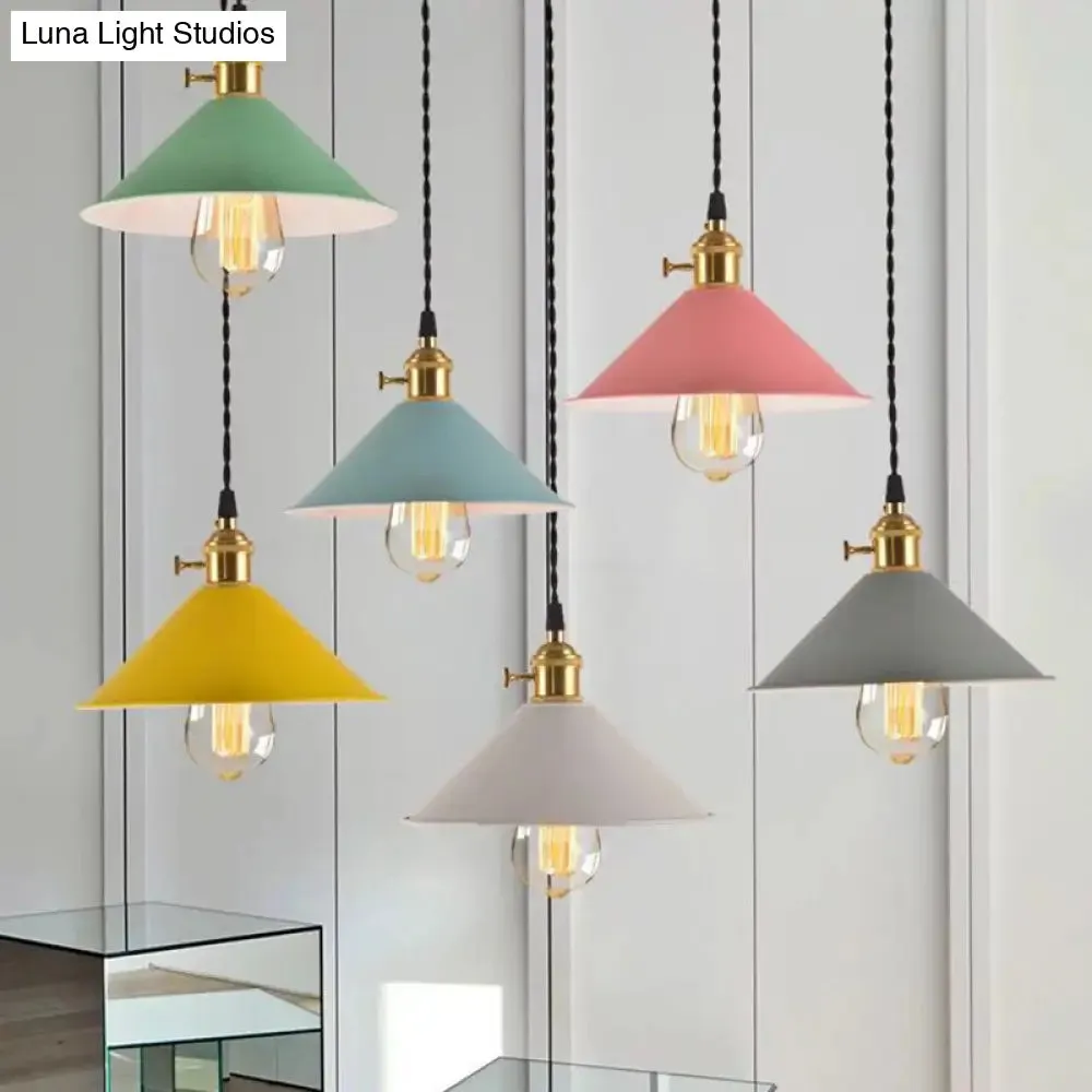 Nordic Industrial Macarons Pendant Light - Metal Colorful 1-Light Lighting