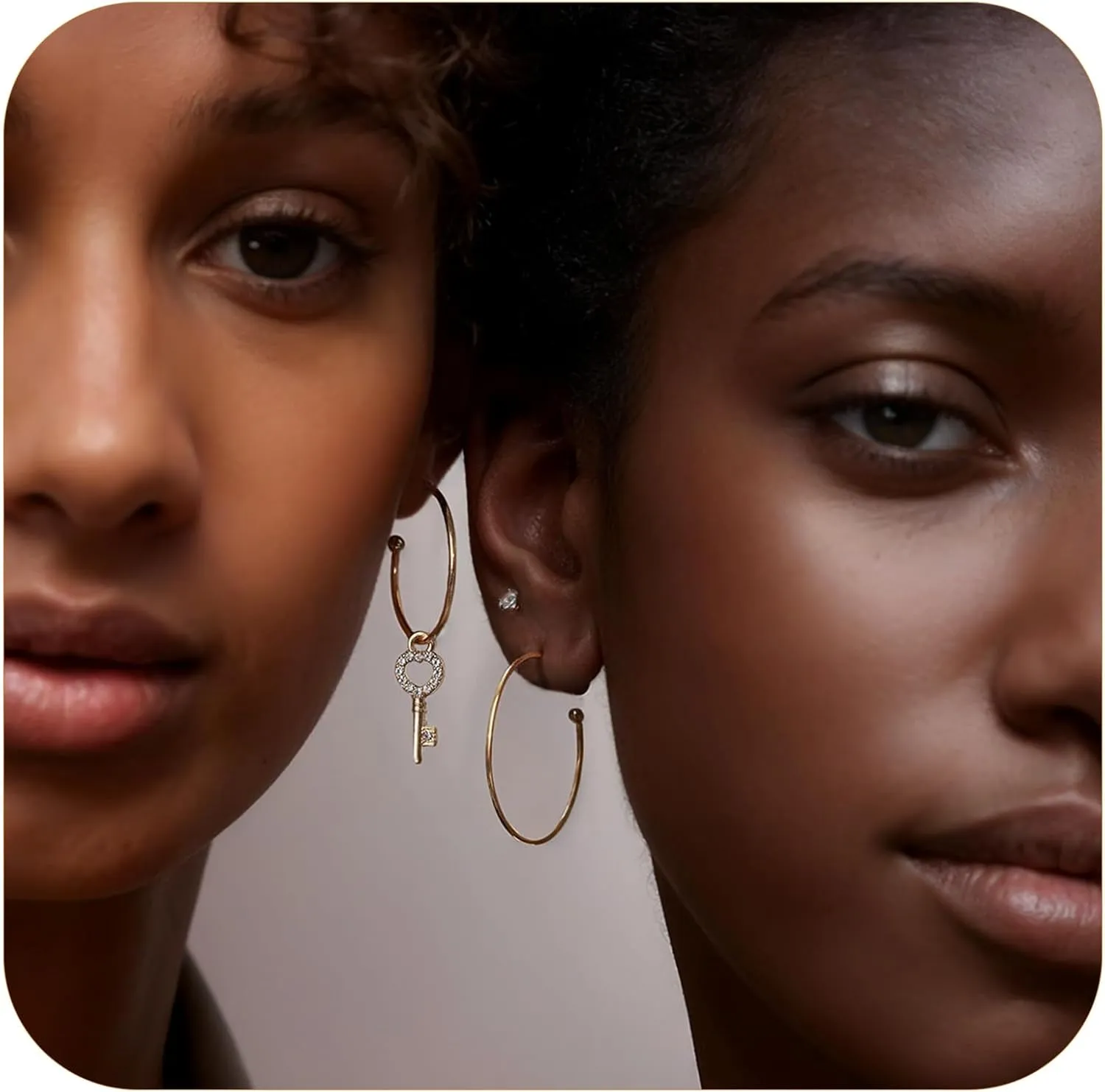 Pasuot Gold Silver Hoop Earrings for Women 14K Gold Plated Hypoallergenic Hoop Earrings Set Hypoallergenic Earring Lightweight Dangle Heart Star Cubic Zirconia