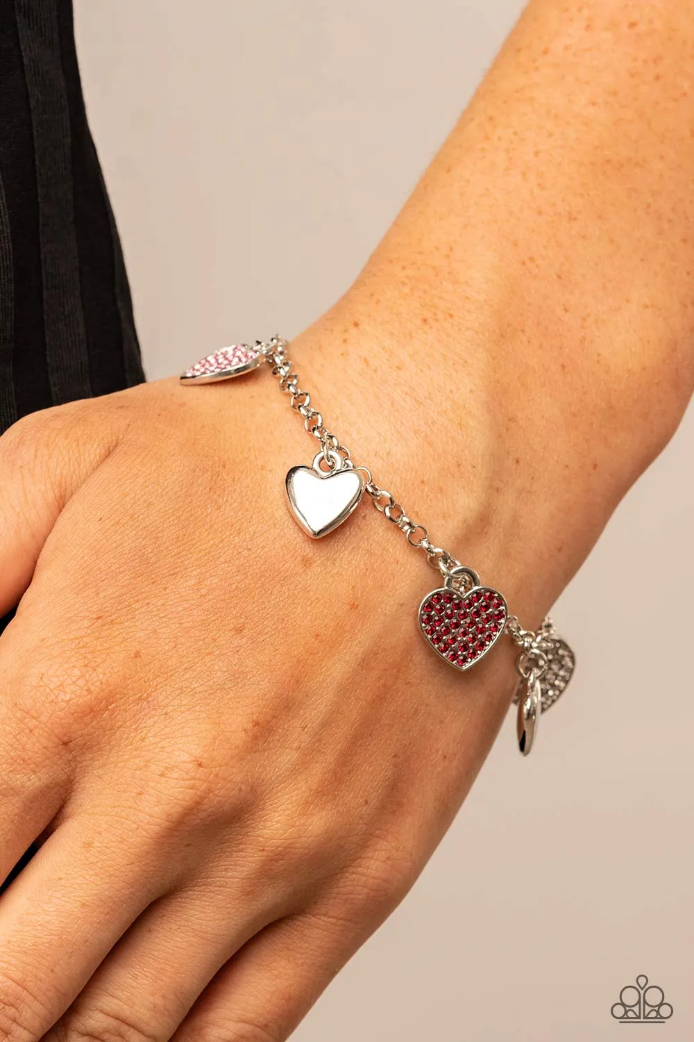 Red Heart Necklace & Bracelet Set