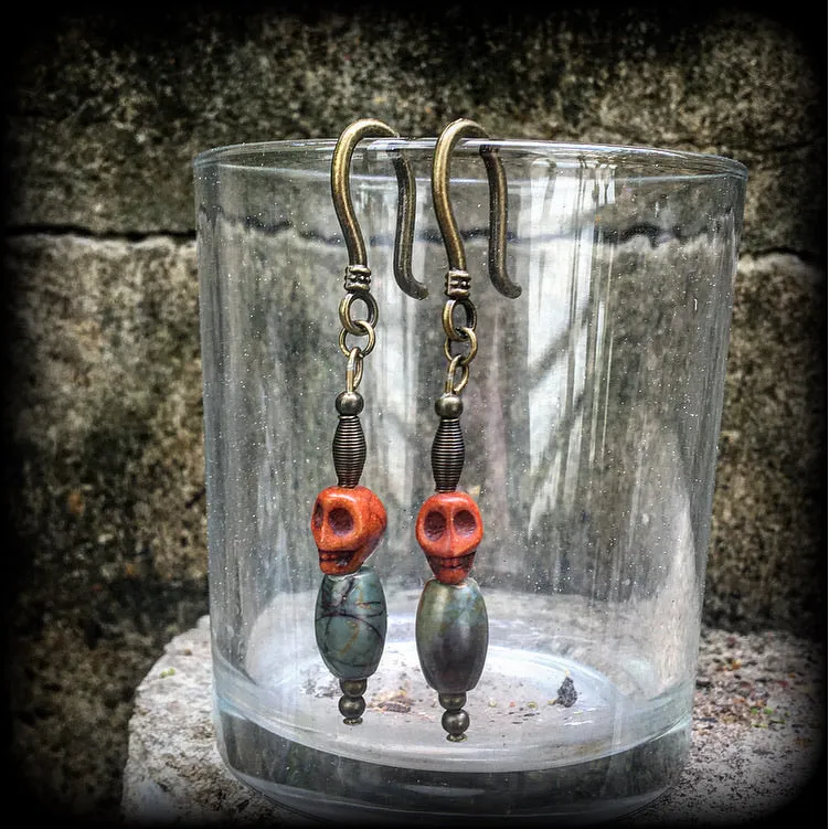 Skull earrings-Papa Legba earrings
