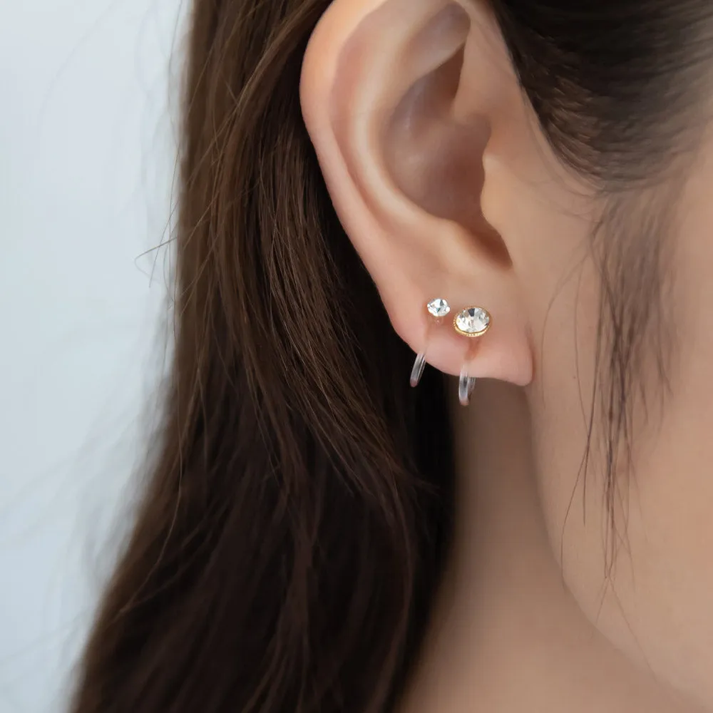 Small Crystal Invisible Clip On Earrings