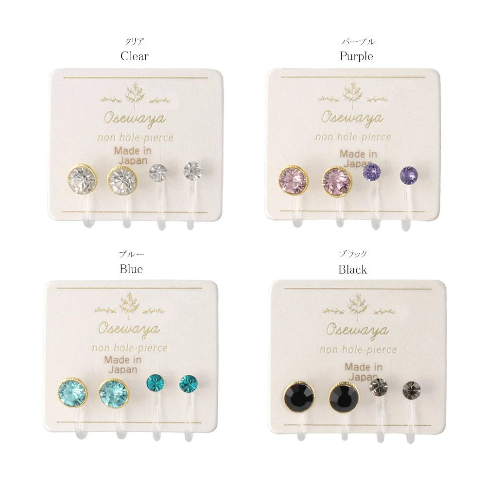 Small Crystal Invisible Clip On Earrings
