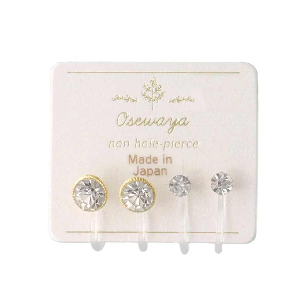 Small Crystal Invisible Clip On Earrings