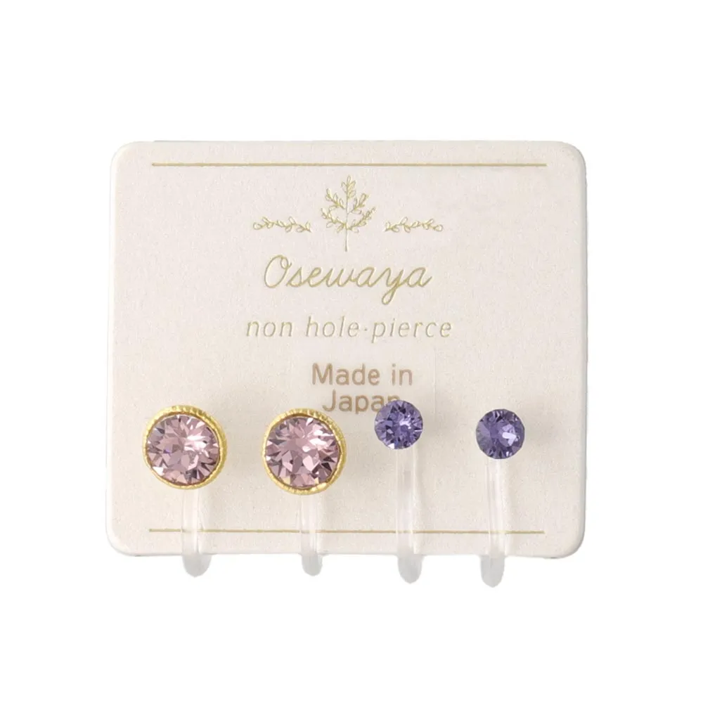 Small Crystal Invisible Clip On Earrings