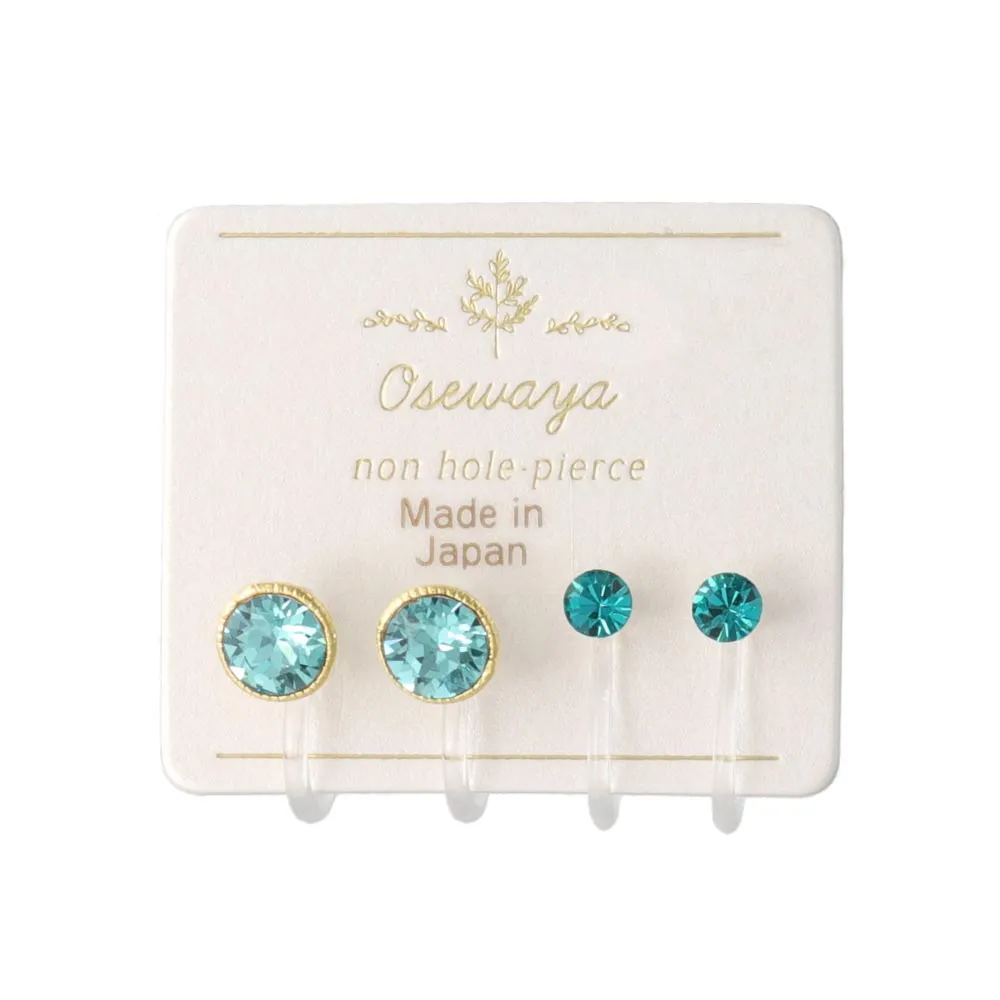 Small Crystal Invisible Clip On Earrings