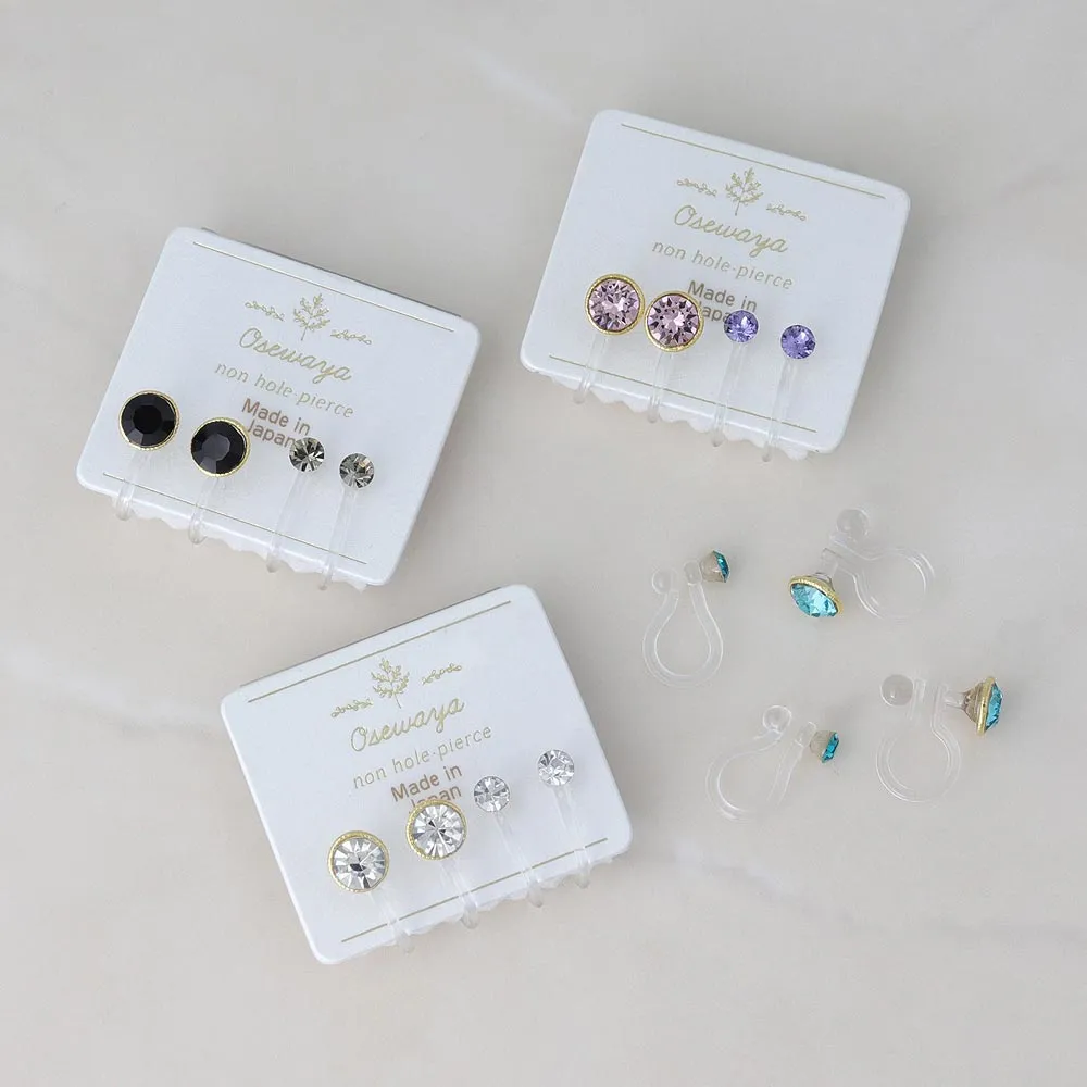 Small Crystal Invisible Clip On Earrings