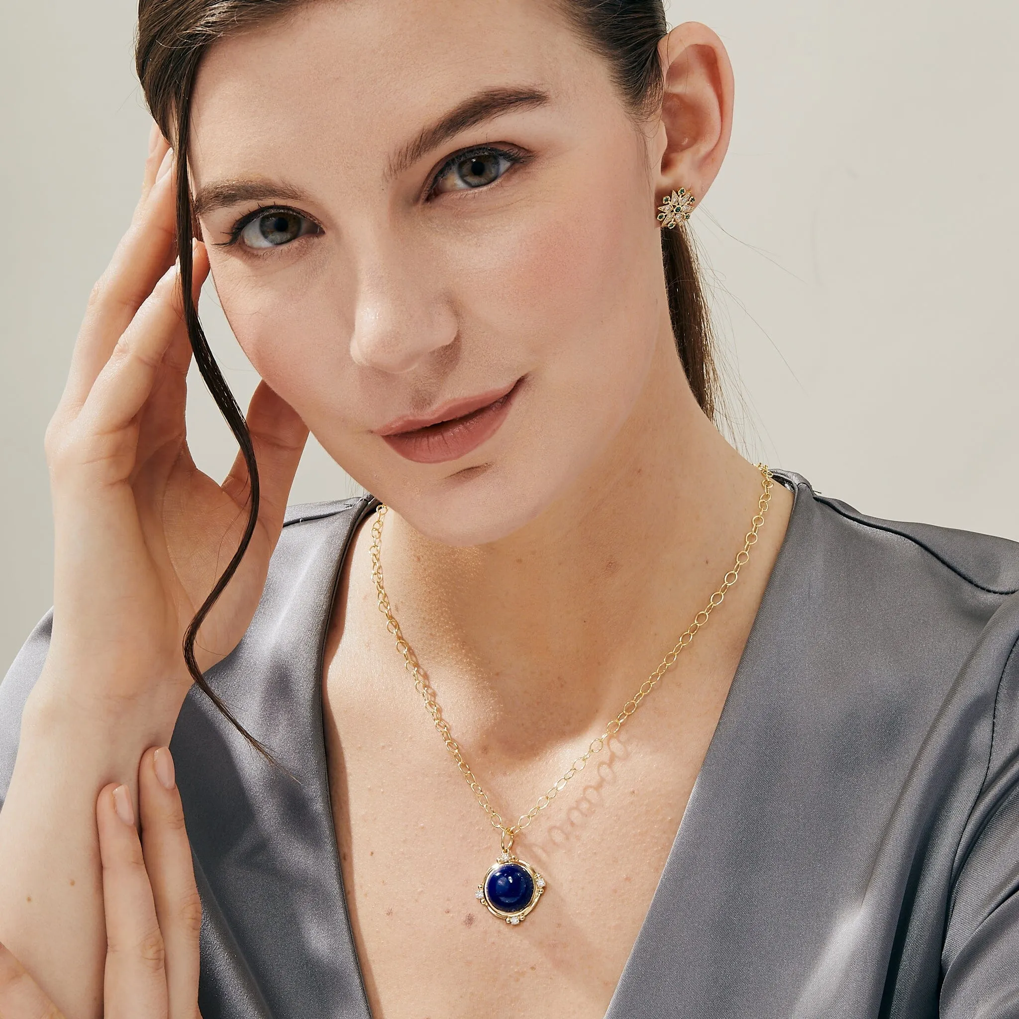 Small Mogul Diamond Gemstone Pendant
