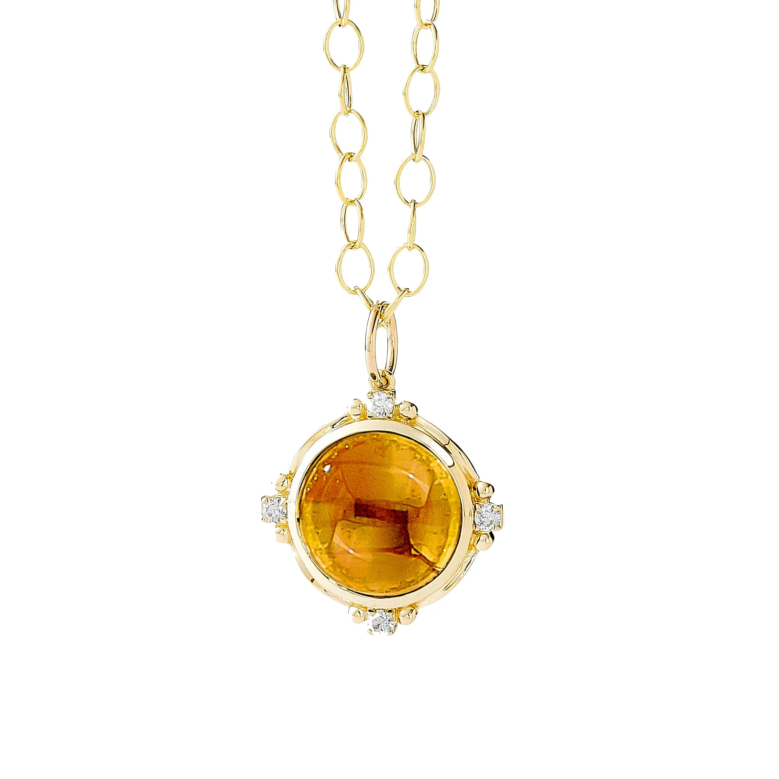 Small Mogul Diamond Gemstone Pendant