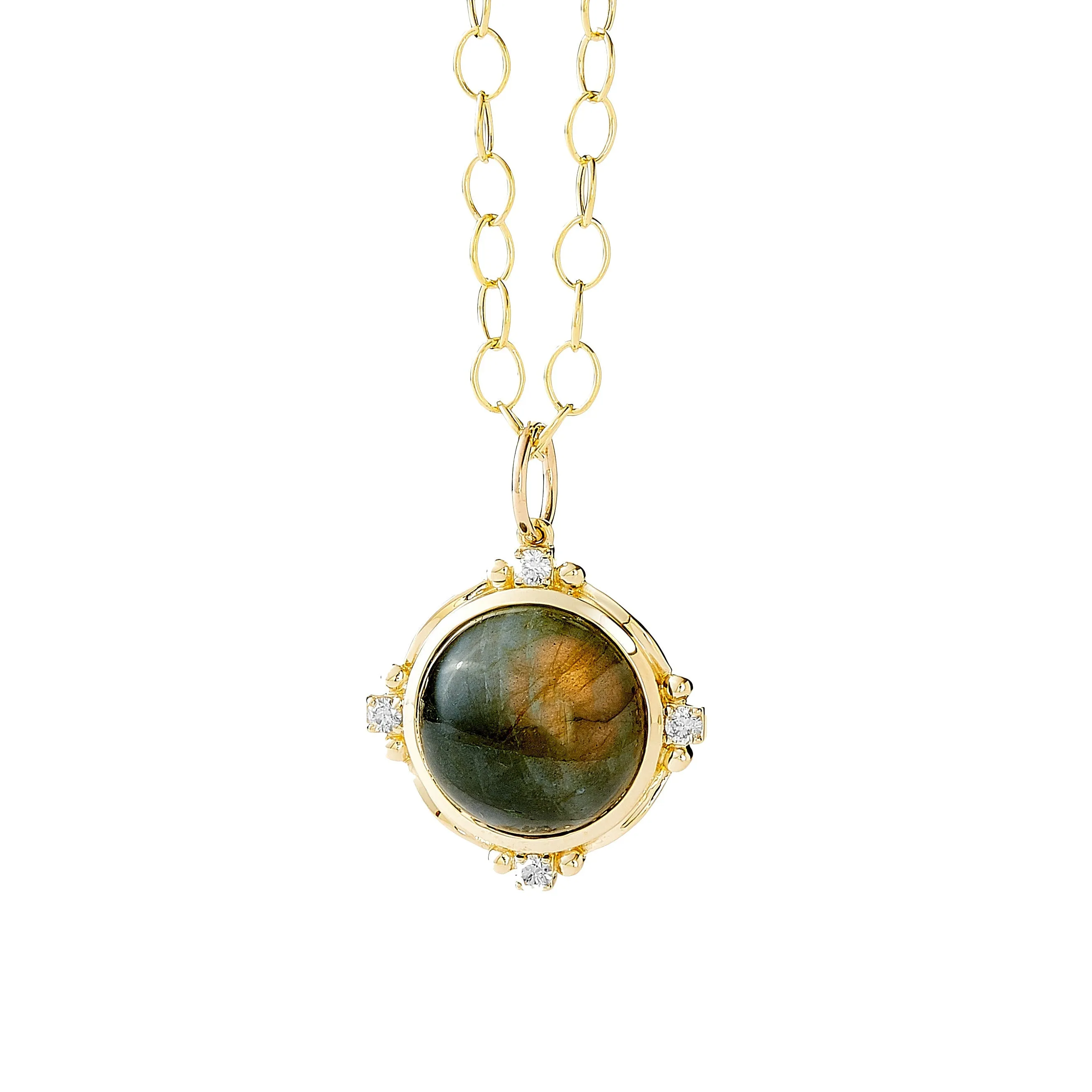 Small Mogul Diamond Gemstone Pendant