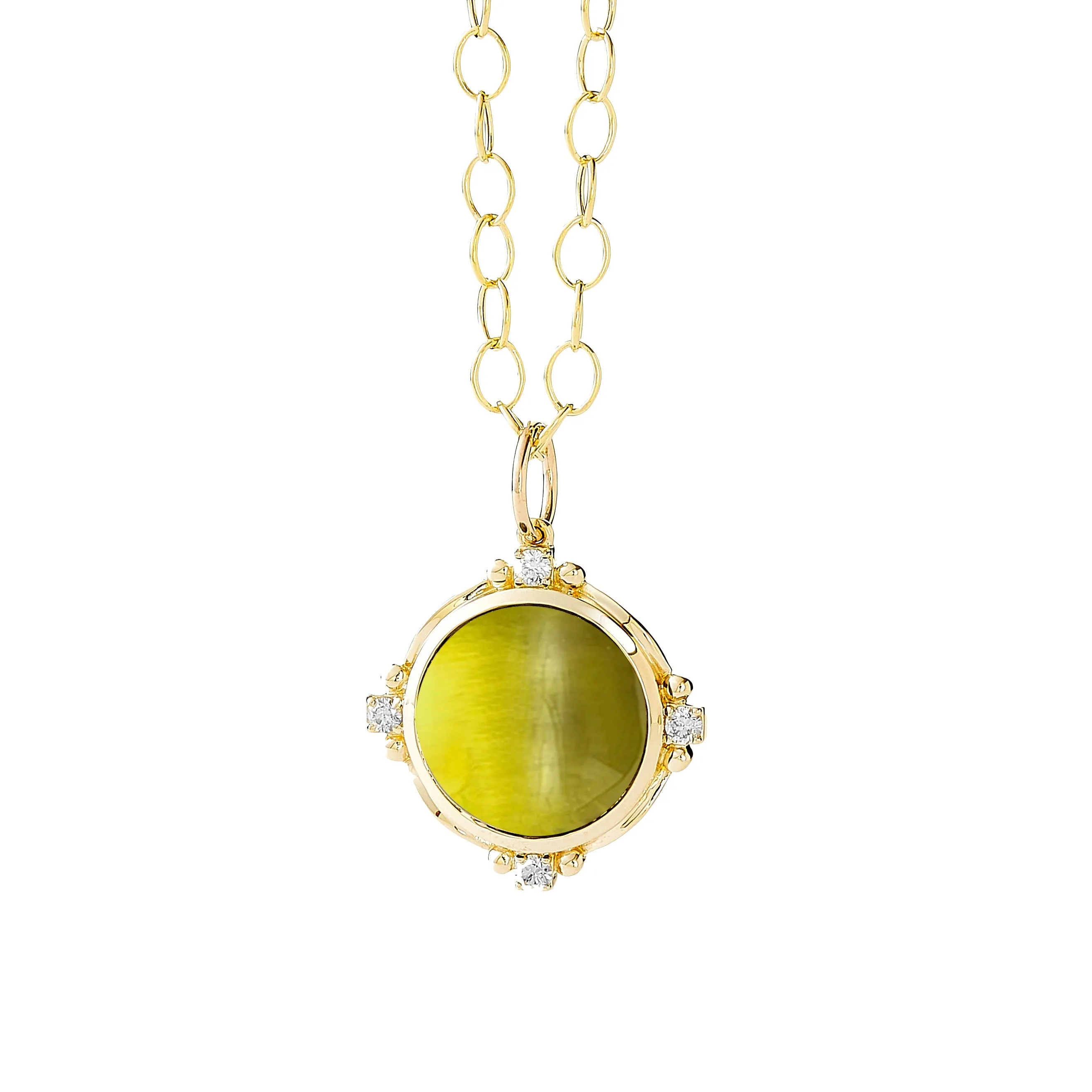 Small Mogul Diamond Gemstone Pendant