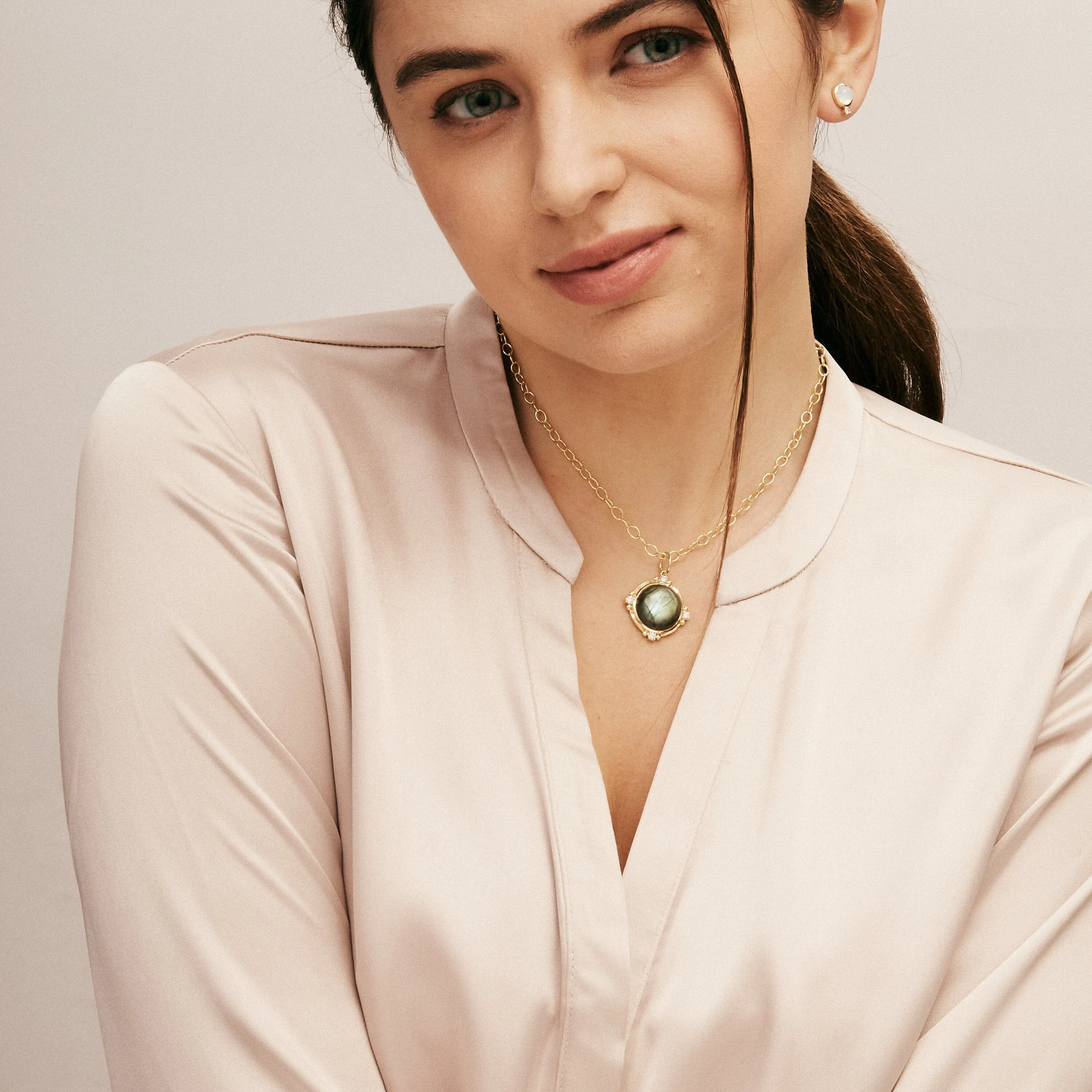 Small Mogul Diamond Gemstone Pendant