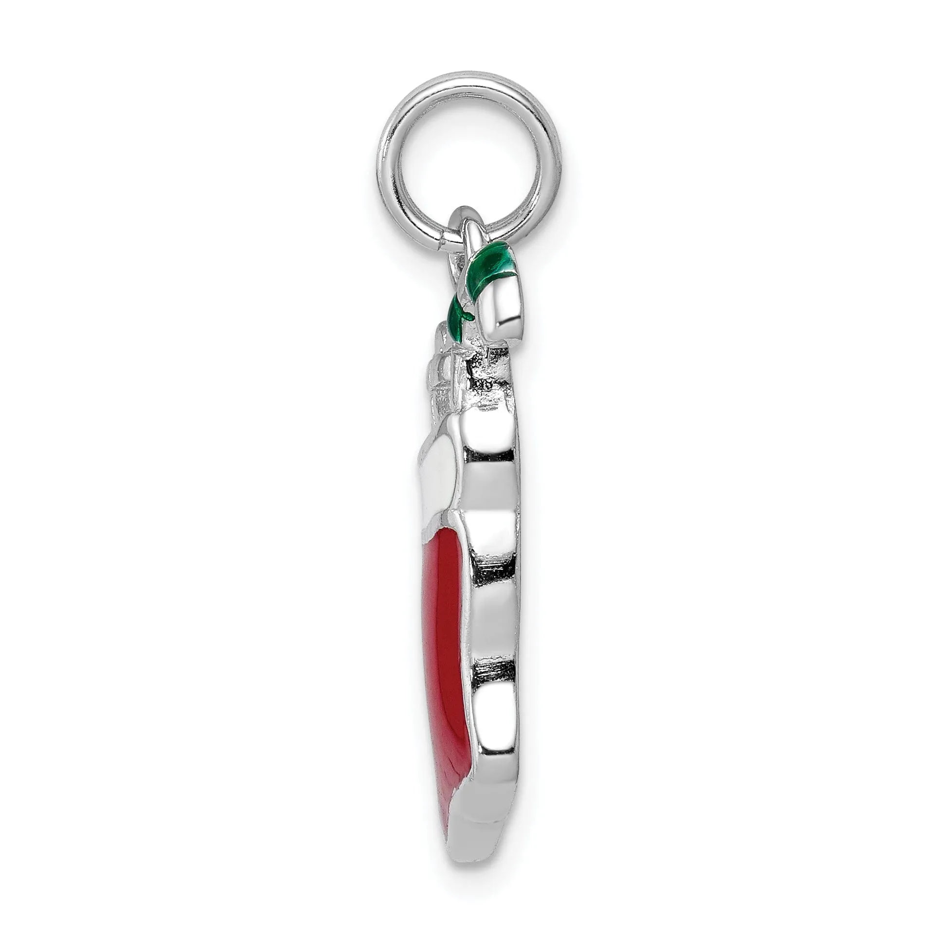 Sterling Silver Enamel Stocking Charm Pendant