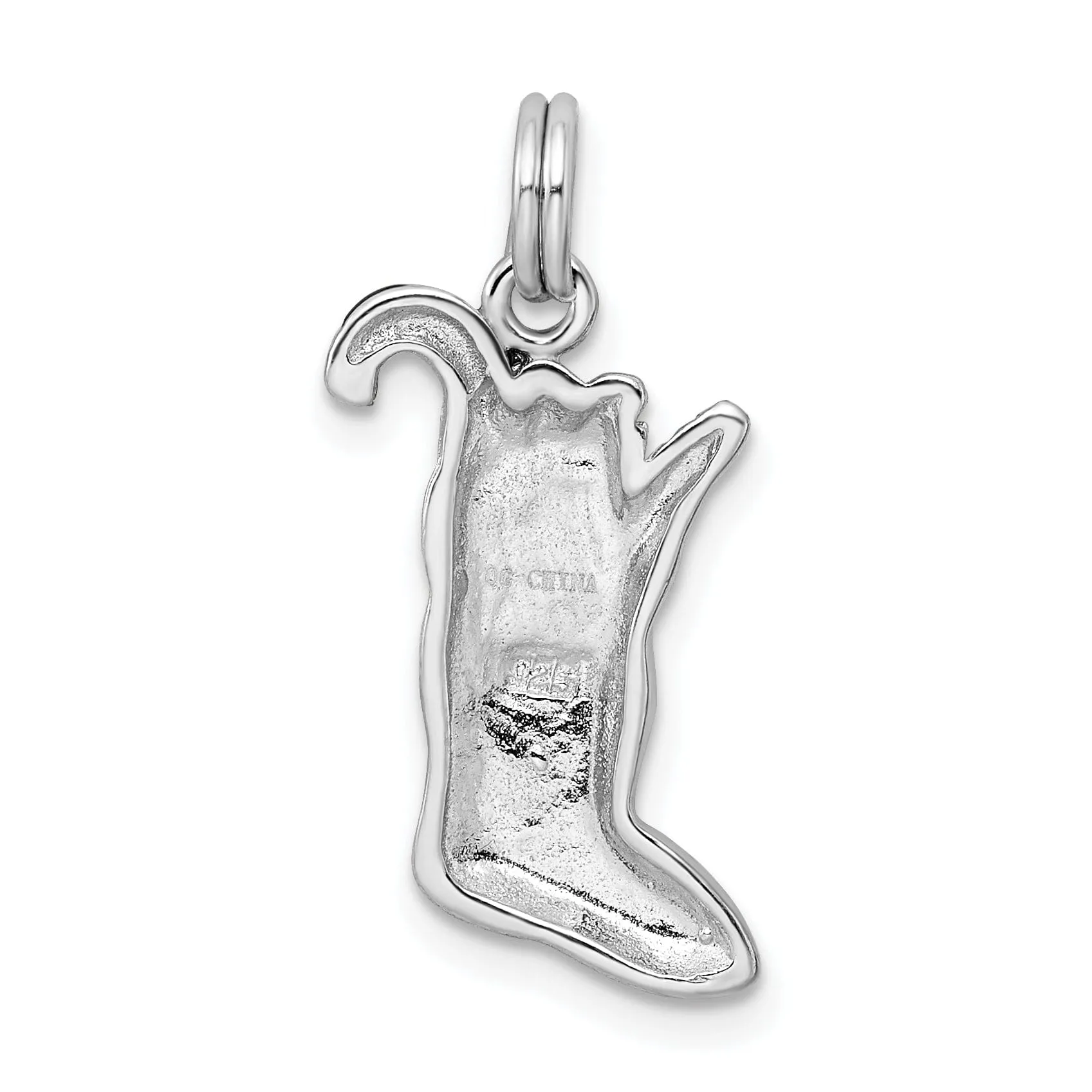 Sterling Silver Enamel Stocking Charm Pendant
